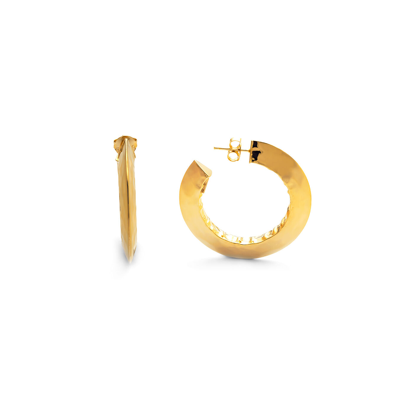 Blade Earrings, Hoop Earrings in 18k Gold Plated Sterling Silver_image number 2_Giovanni Raspini