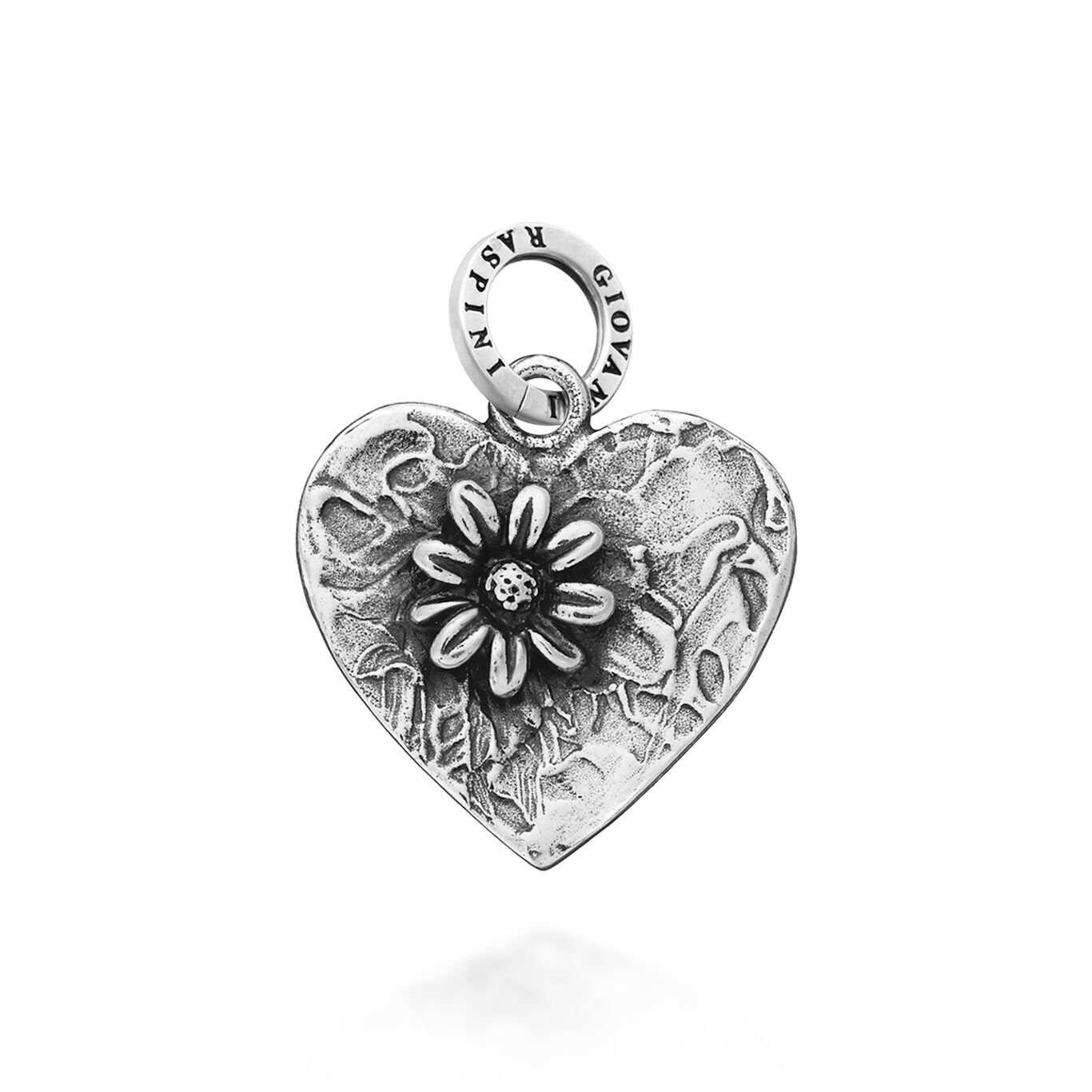 Charm Blume auf Herz, Charm aus Silber 925_image number 0_Giovanni Raspini
