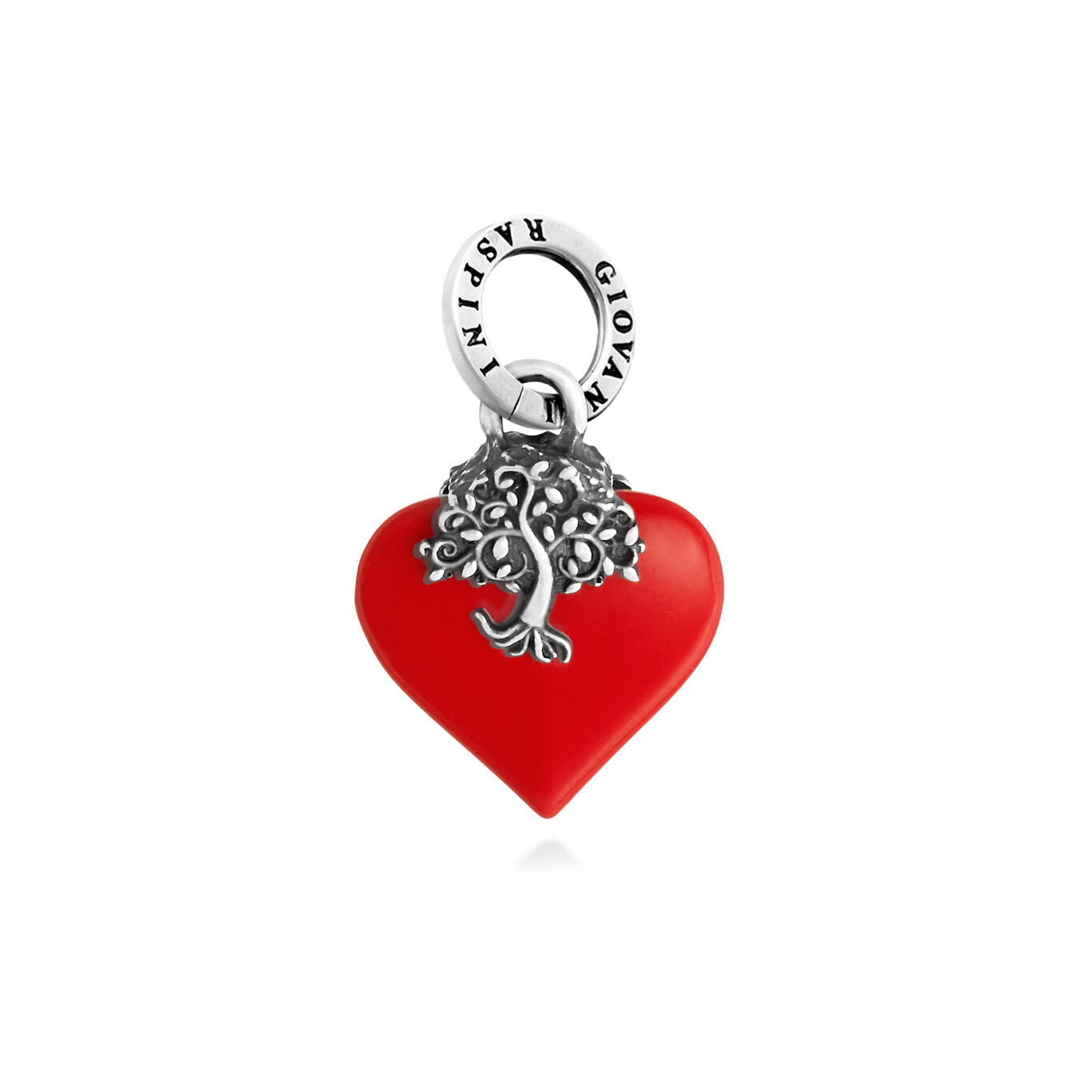 Tree of Life Red Heart Charm