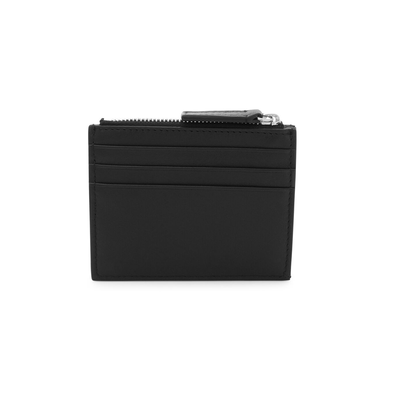 Porte-cartes avec fermeture &eacute;clair en cuir lisse