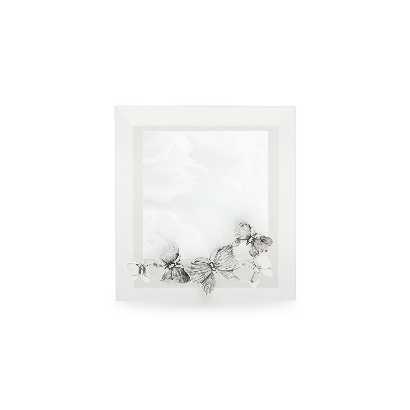Butterflies Small Light Frame, Bevelled glass and silver frame_image number 0_Giovanni Raspini