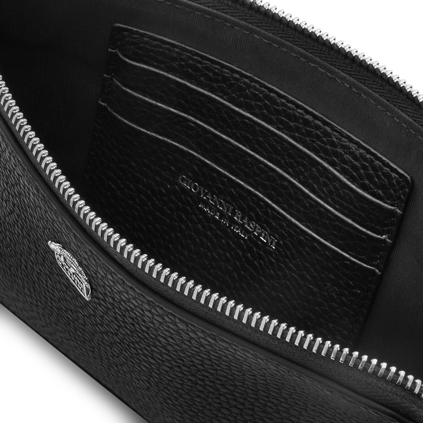 Embossed Leather Pouch, Leather pouch with iconic sterling silver decoration_image number 3_Giovanni Raspini