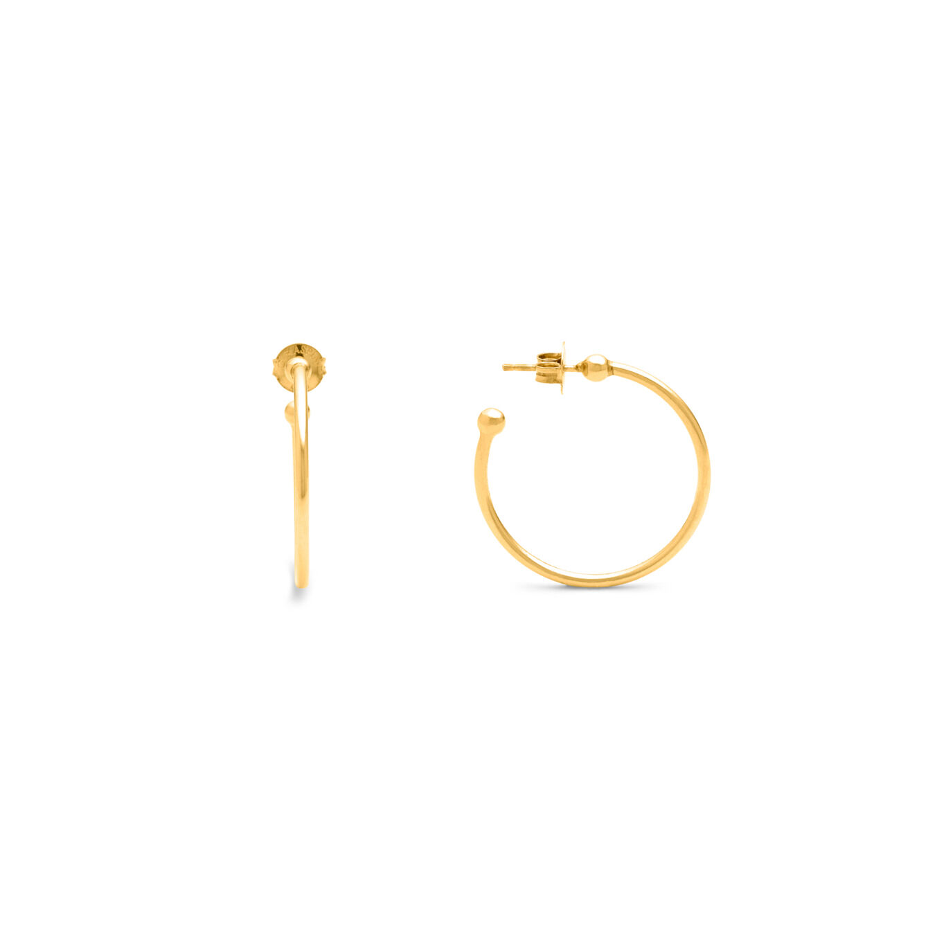 Boucles d'oreilles Axis, Créoles en argent massif doré_image number 2_Giovanni Raspini