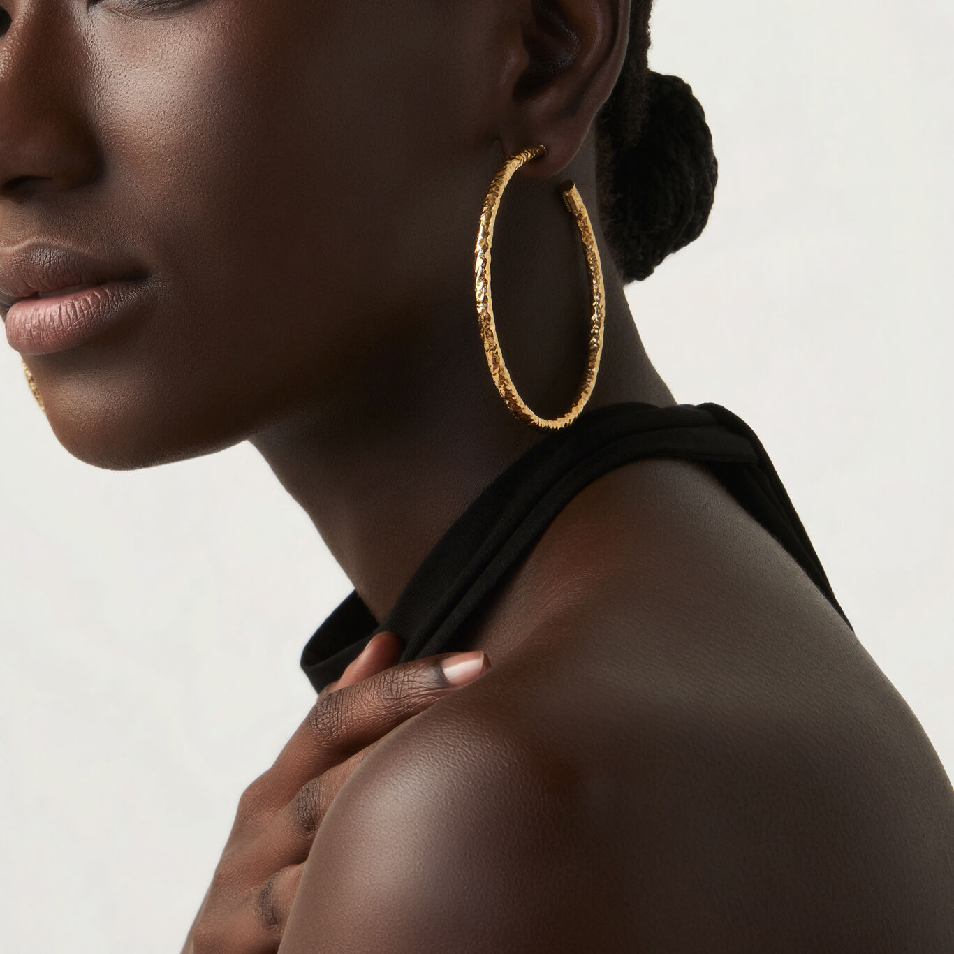 Rock Light Maxi Earrings, Hoop Earrings in gold-plated Sterling Silver_image number 1_Giovanni Raspini