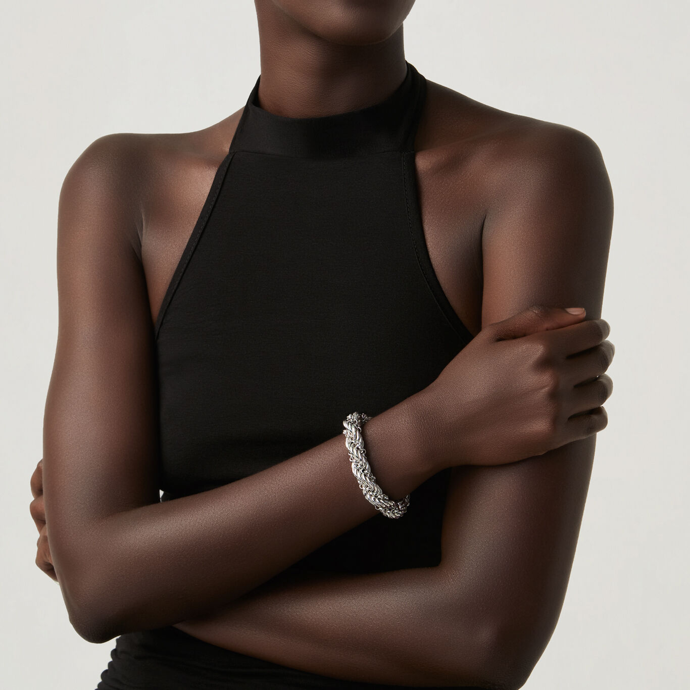 Torchon And Chain Bracelet, Bracelet in Sterling Silver_image number 1_Giovanni Raspini