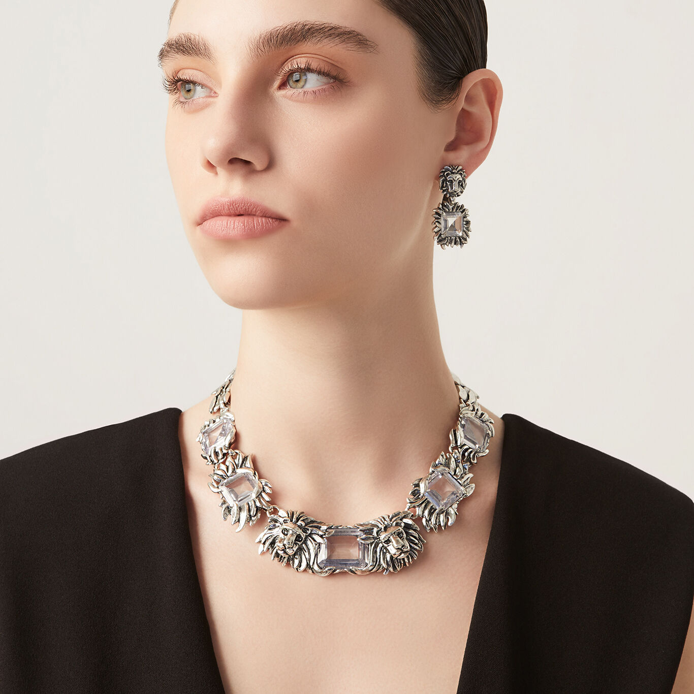 Lion Astoria Necklace, Necklace in Sterling Silver and zircons_image number 1_Giovanni Raspini