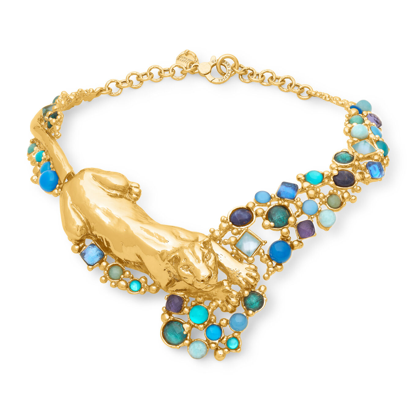 Collier Panth&egrave;re Mirage Bleu
