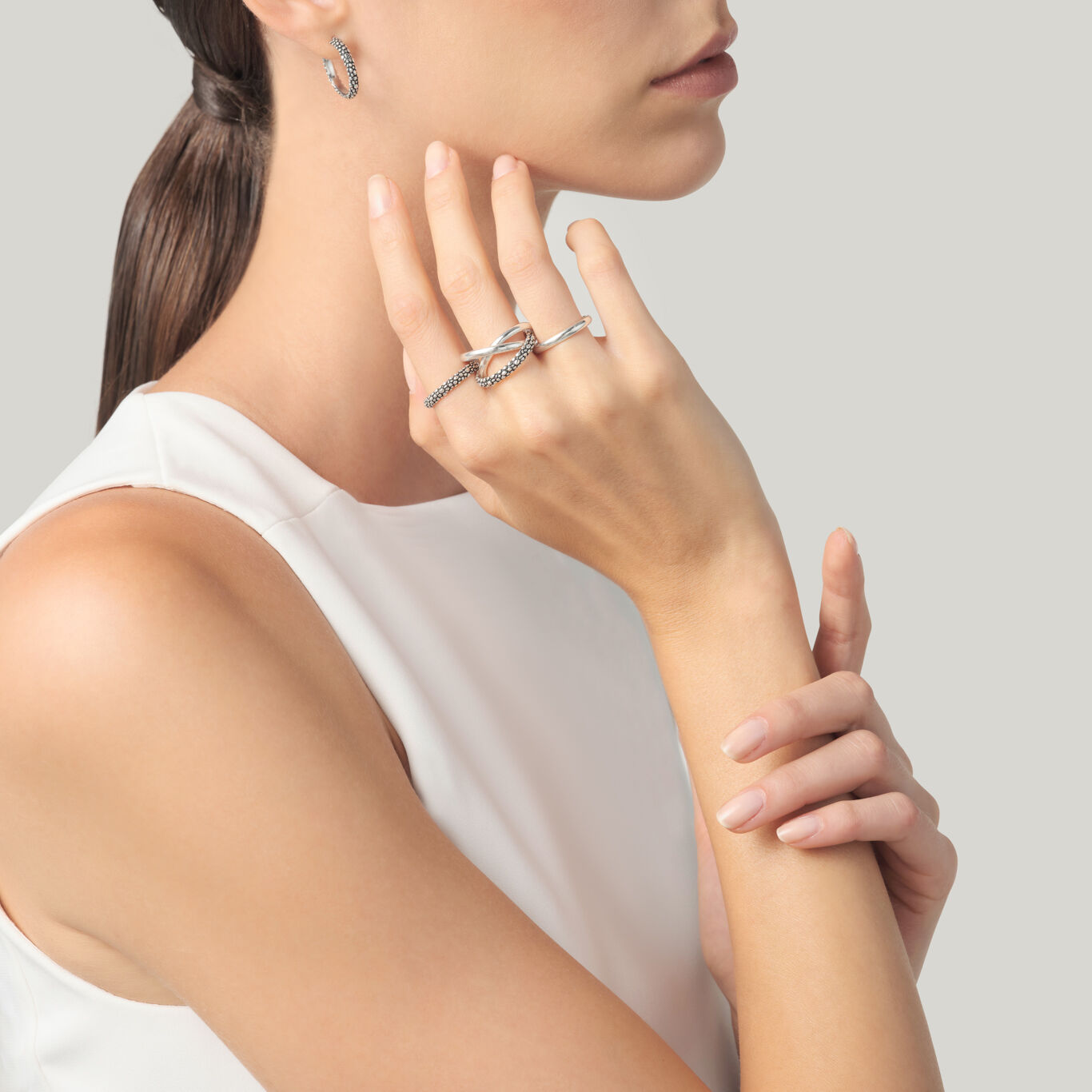 Bague Pixie Perlage, Bague en argent massif_image number 2_Giovanni Raspini