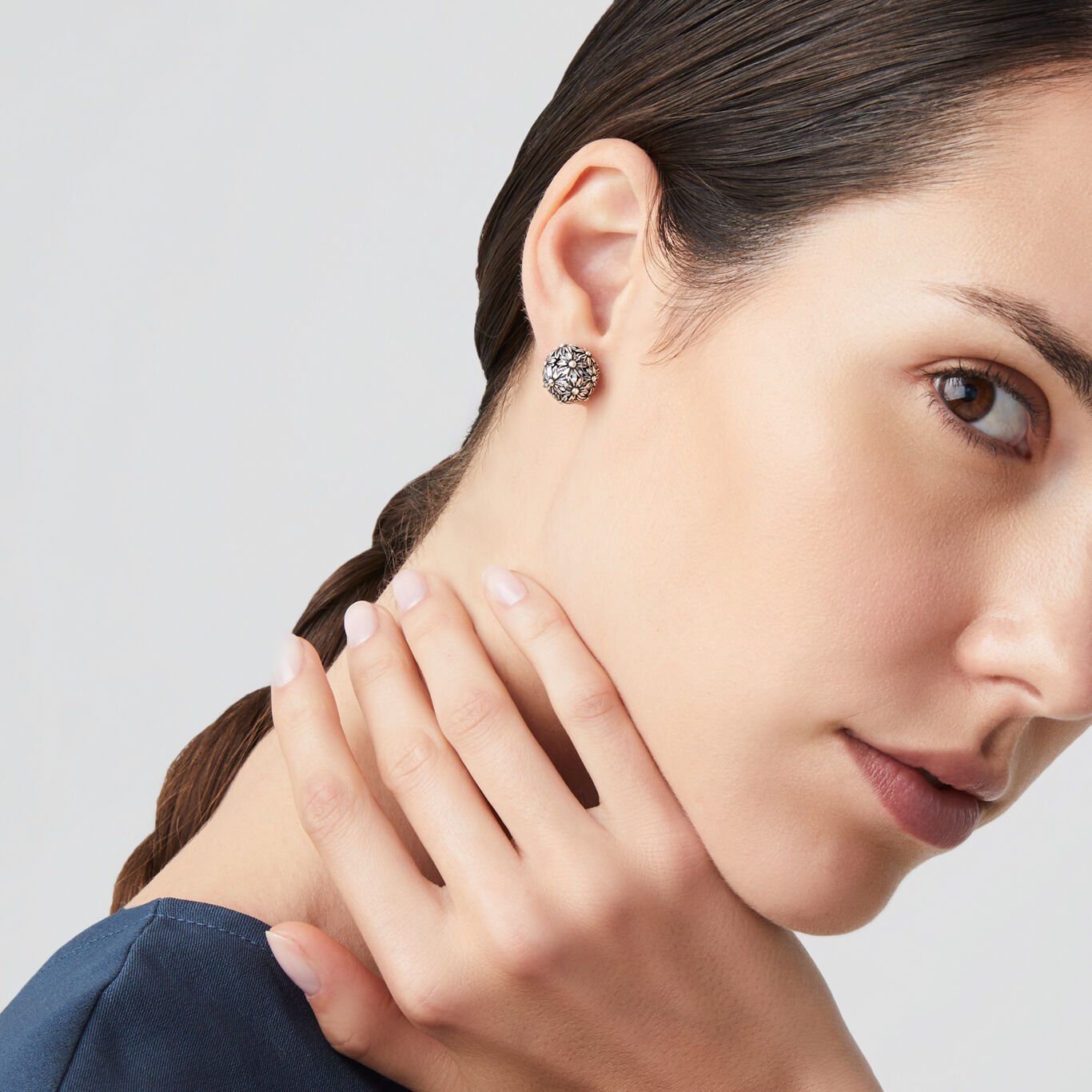 Boucles D’Oreilles Marguerites Shine, Boucles d'oreilles en argent massif_image number 1_Giovanni Raspini