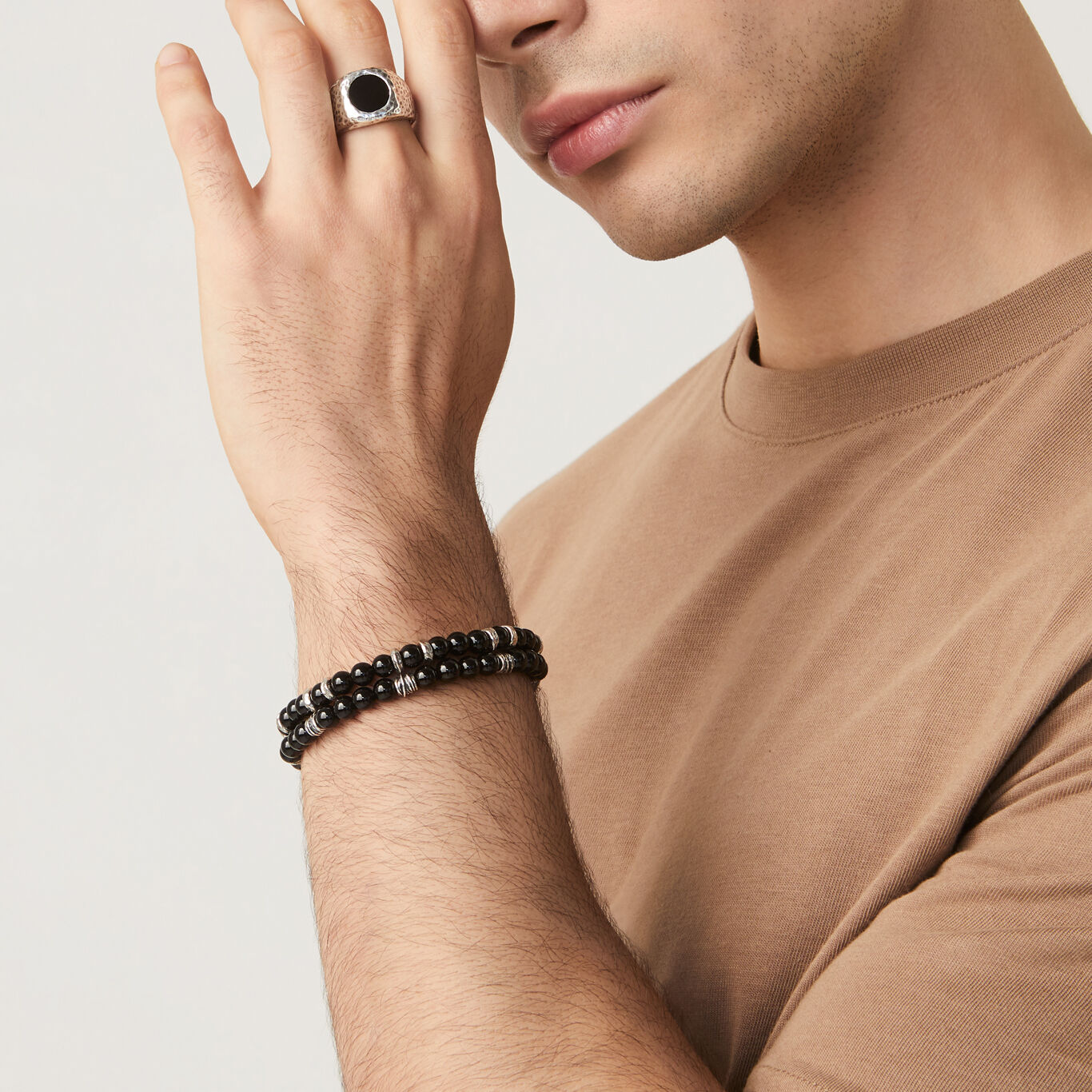 Onyx Tango Bracelet, Bracelet in Sterling Silver and onyx_image number 2_Giovanni Raspini