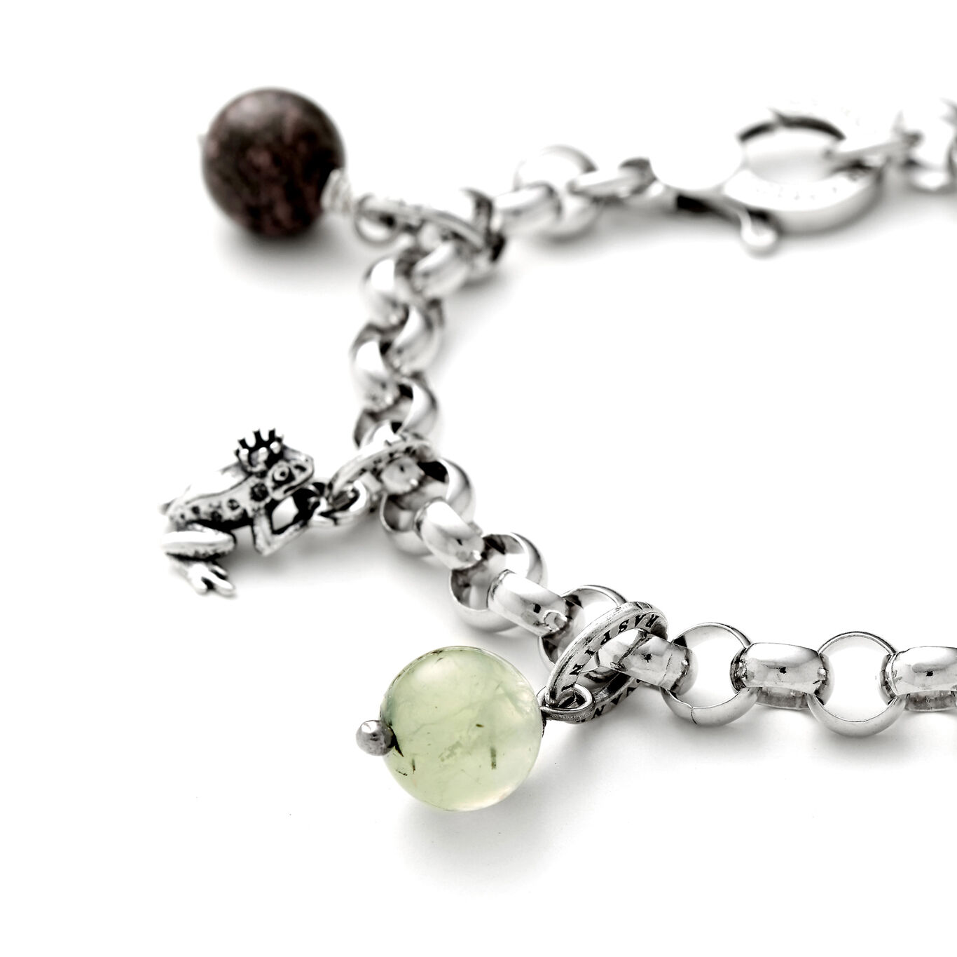 Prehnite Charm, Charm in Sterling Silver and prehnite_image number 1_Giovanni Raspini