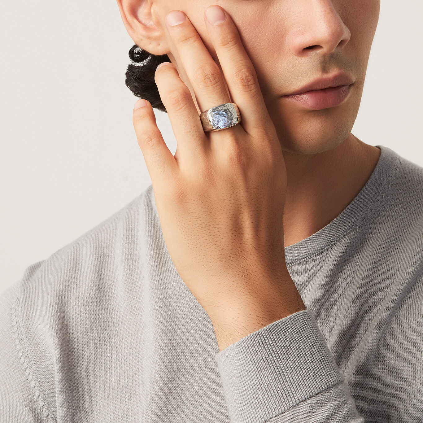 Hammered Signet Ring