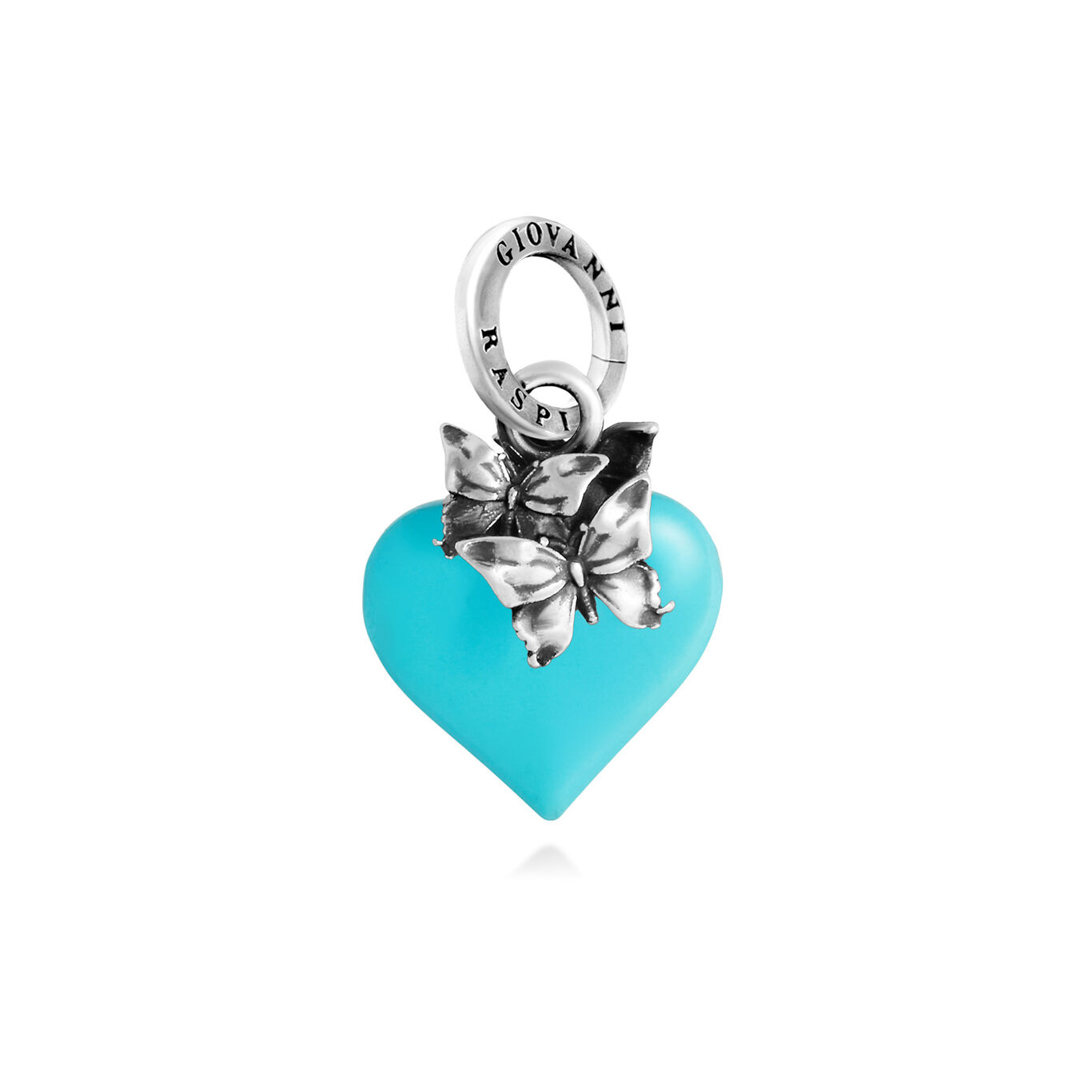 Charm Herz Schmetterling Hellblau