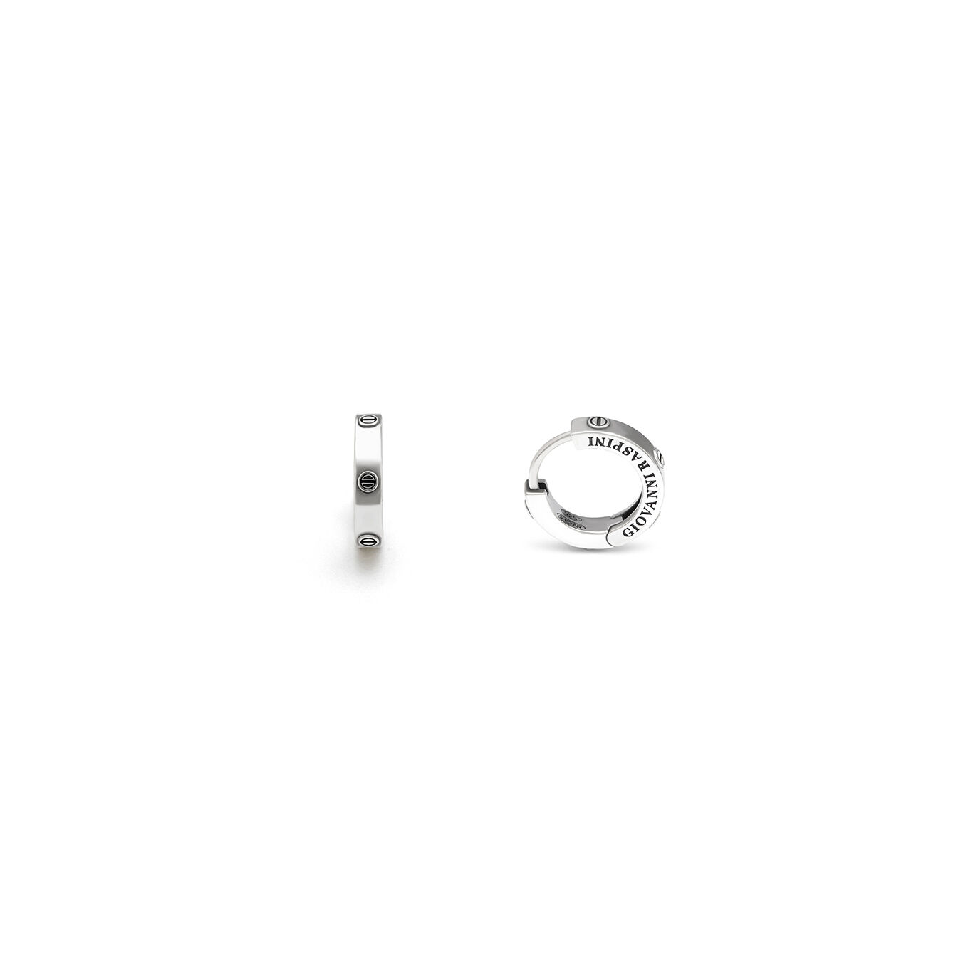 Huggie Screw Earrings, Hoop earrings in Sterling Silver_image number 2_Giovanni Raspini