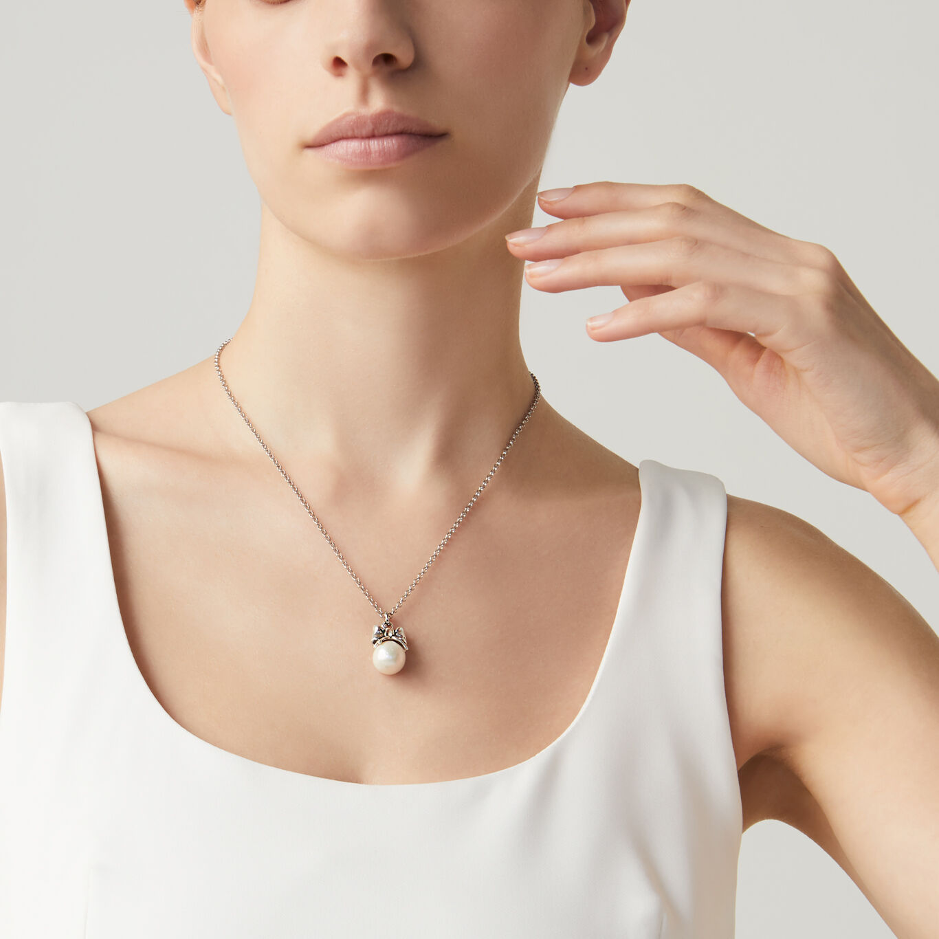 Pendentif Drops N&oelig;ud argent&eacute;