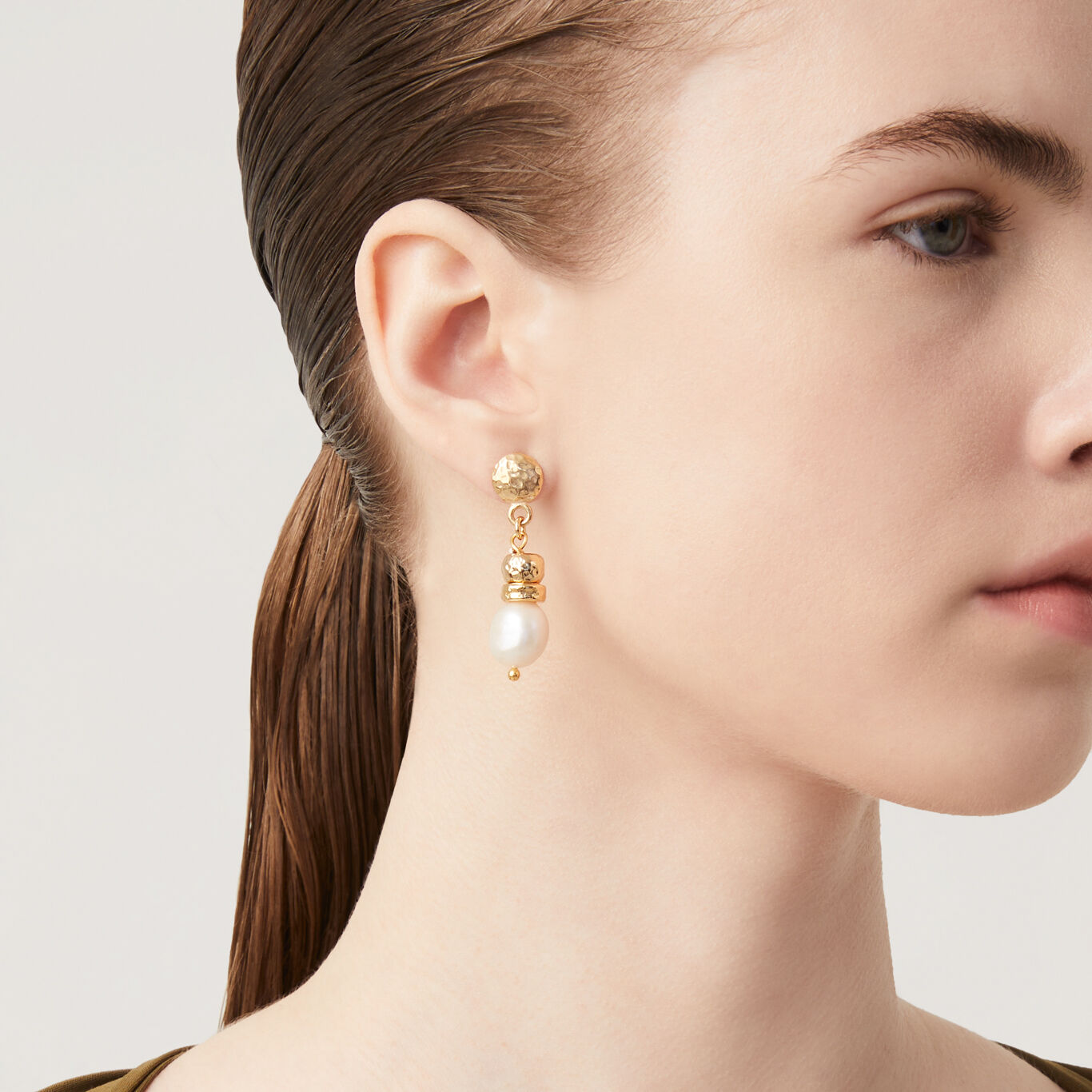 Boucles D&rsquo;Oreilles Riviera, Boucles d'oreilles en argent massif plaqu&eacute; or 18k et perles naturelles_image number 1_Giovanni Raspini