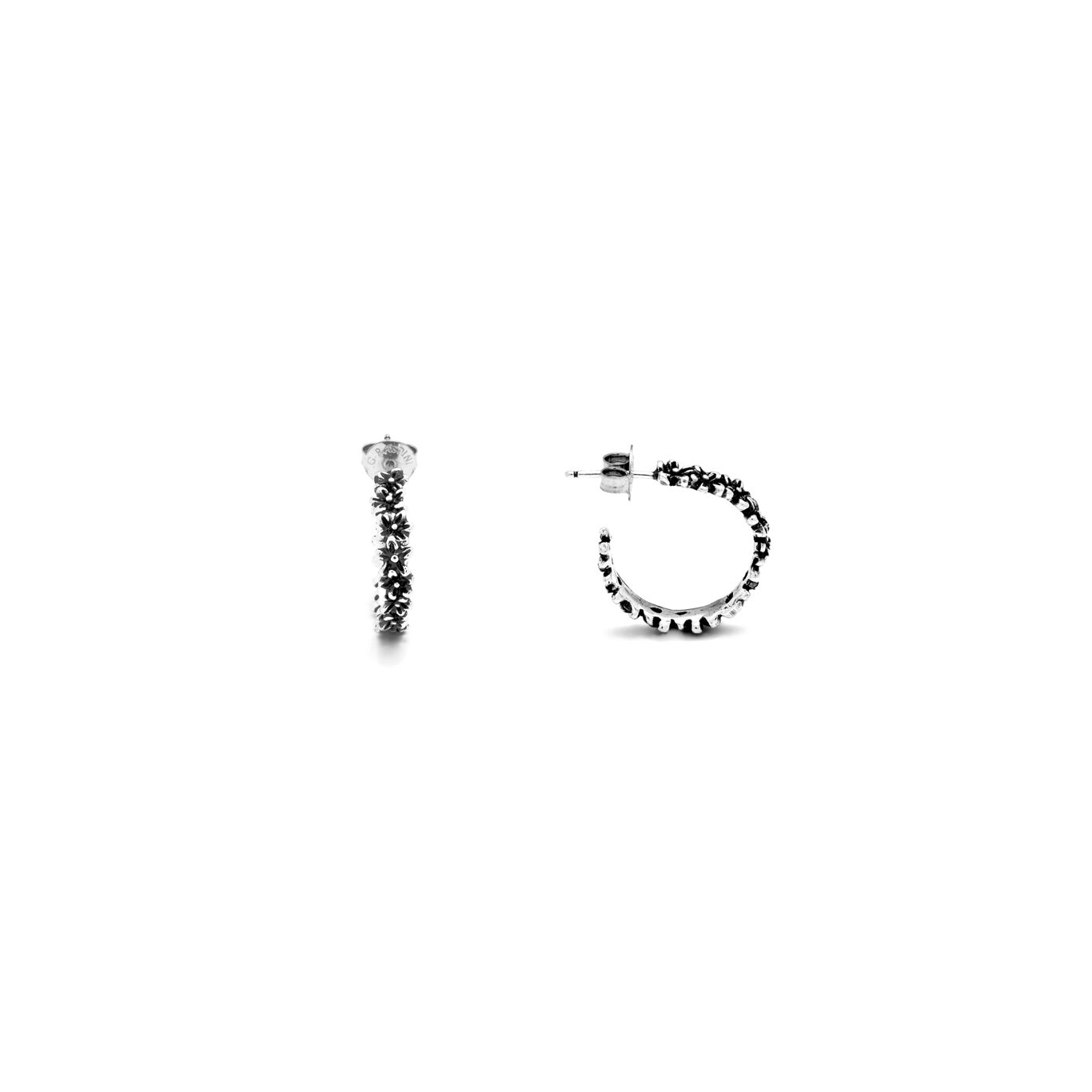 Daisies Hoop Earrings, Hoop Earrings in Sterling Silver_image number 2_Giovanni Raspini