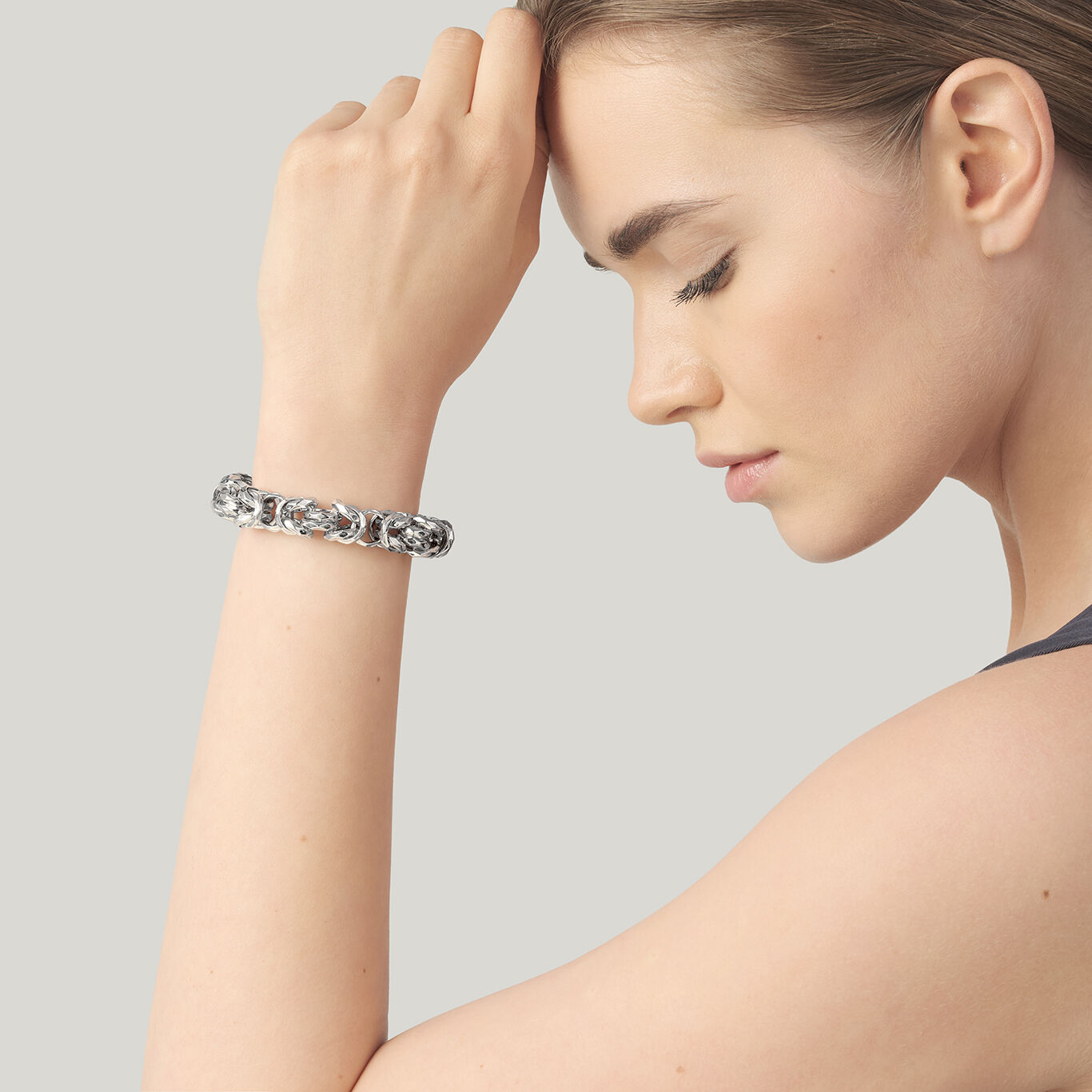 Bracelet Lumi&egrave;re Maille Byzantine, Grand Mod&egrave;le