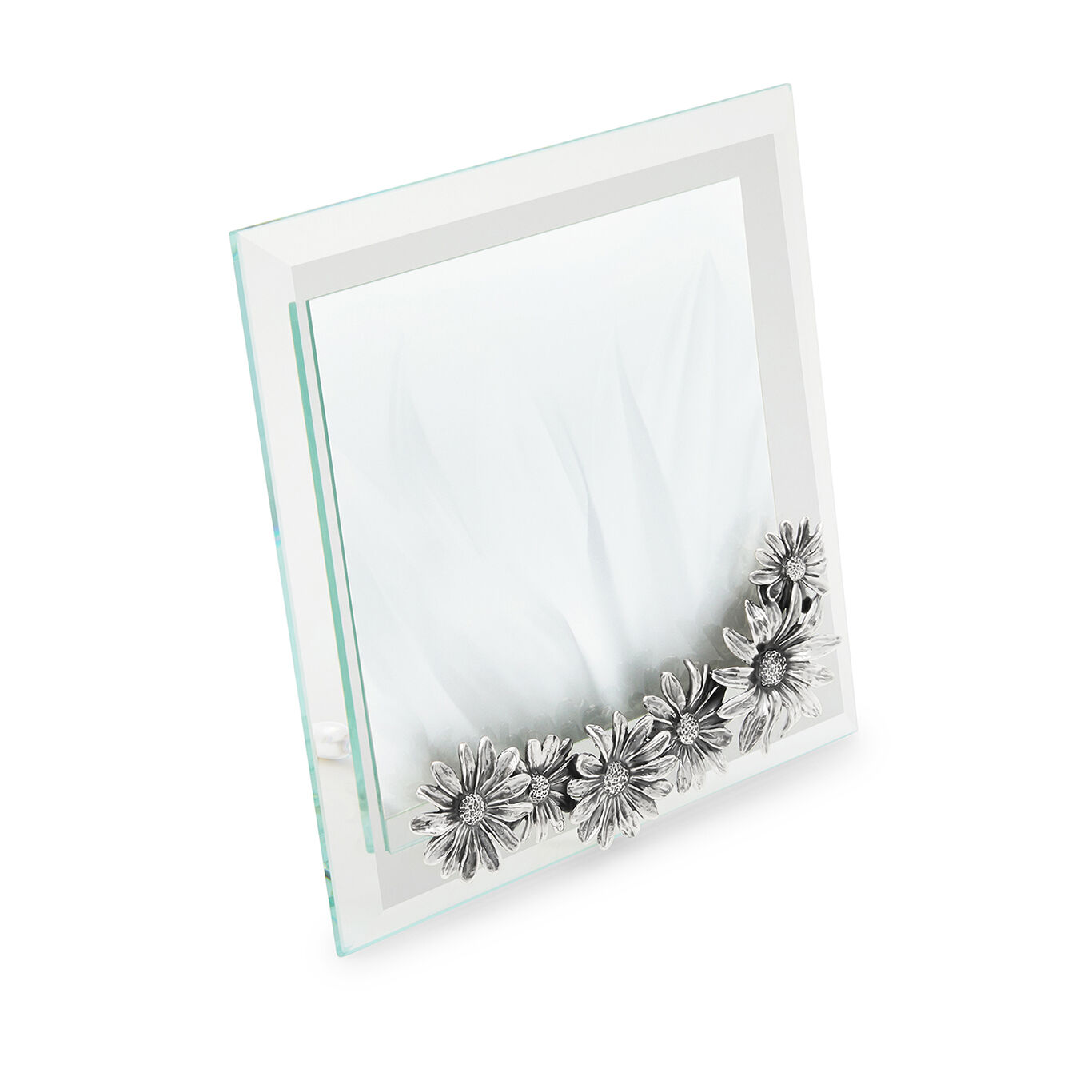 Daisies Square Light Frame, Bevelled glass and silver frame_image number 1_Giovanni Raspini