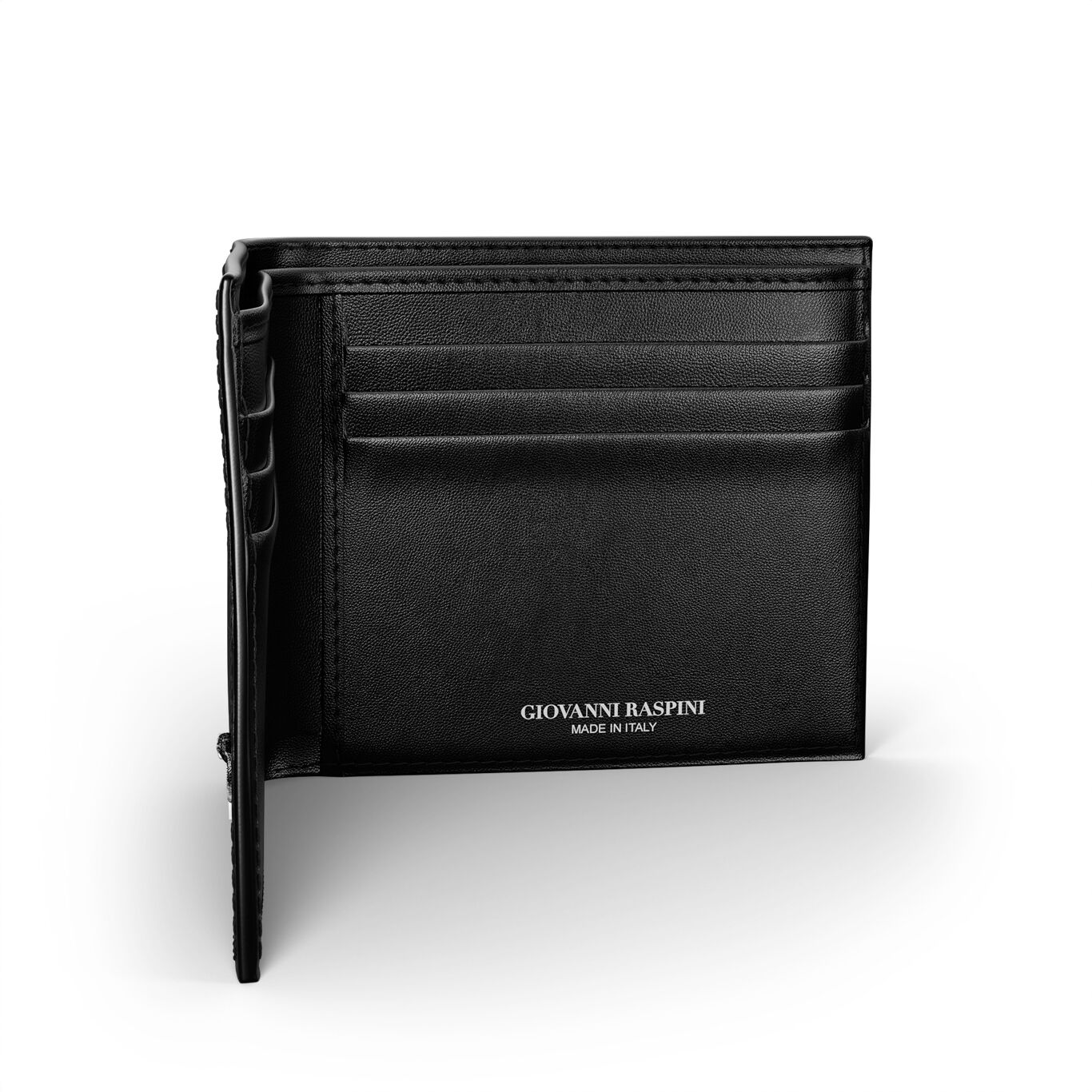 Portemonnaie Krokoleder Schwarz