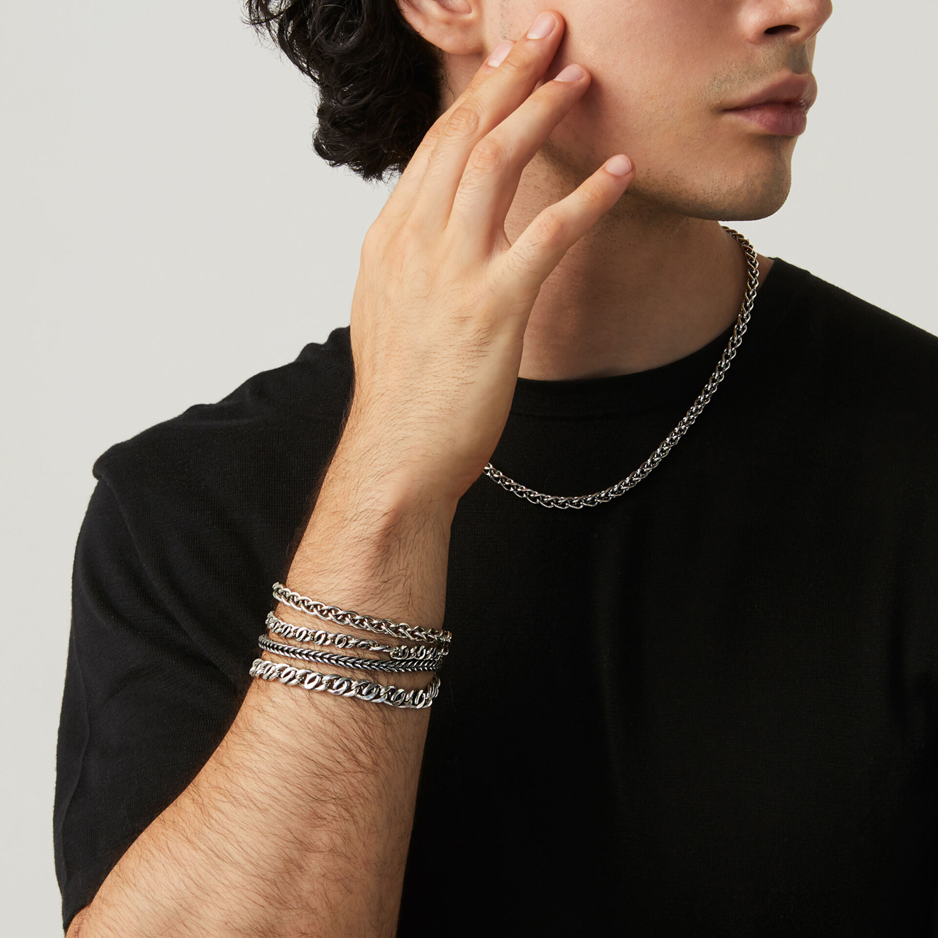 Double Curb Chain Bracelet image number 2