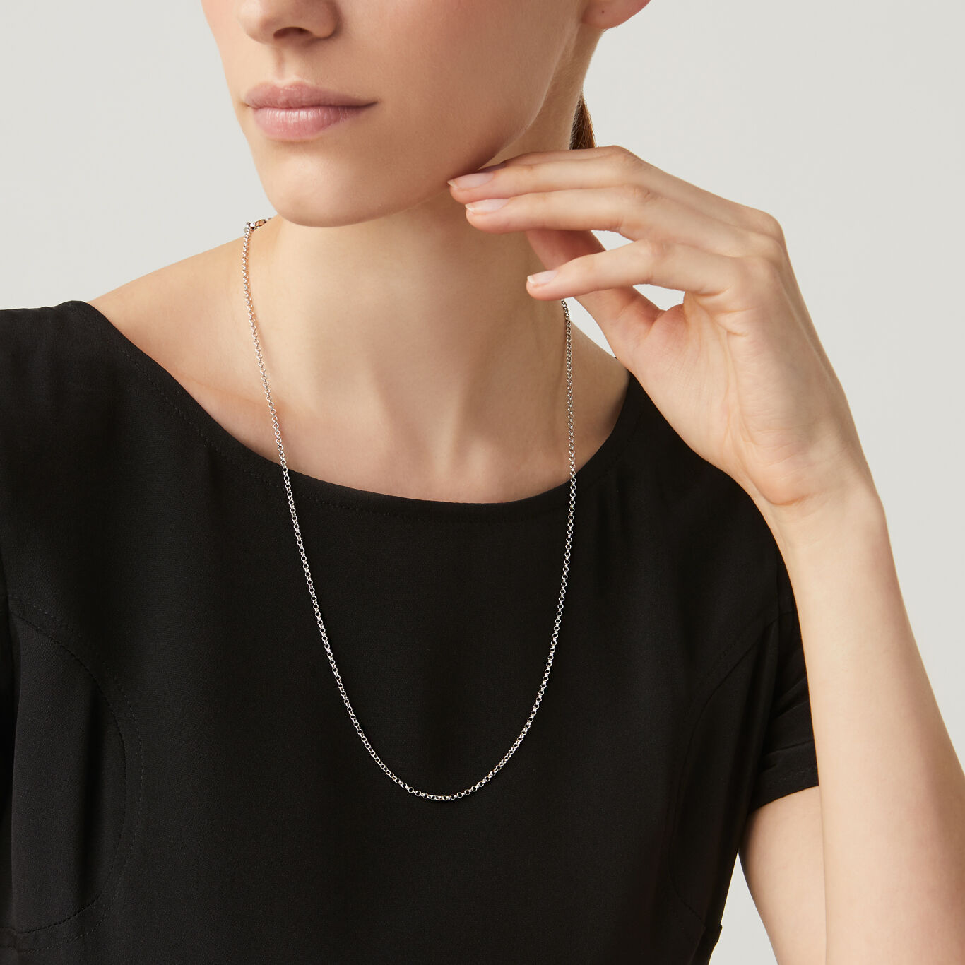 Base Necklace, Necklace in Sterling Silver_image number 4_Giovanni Raspini