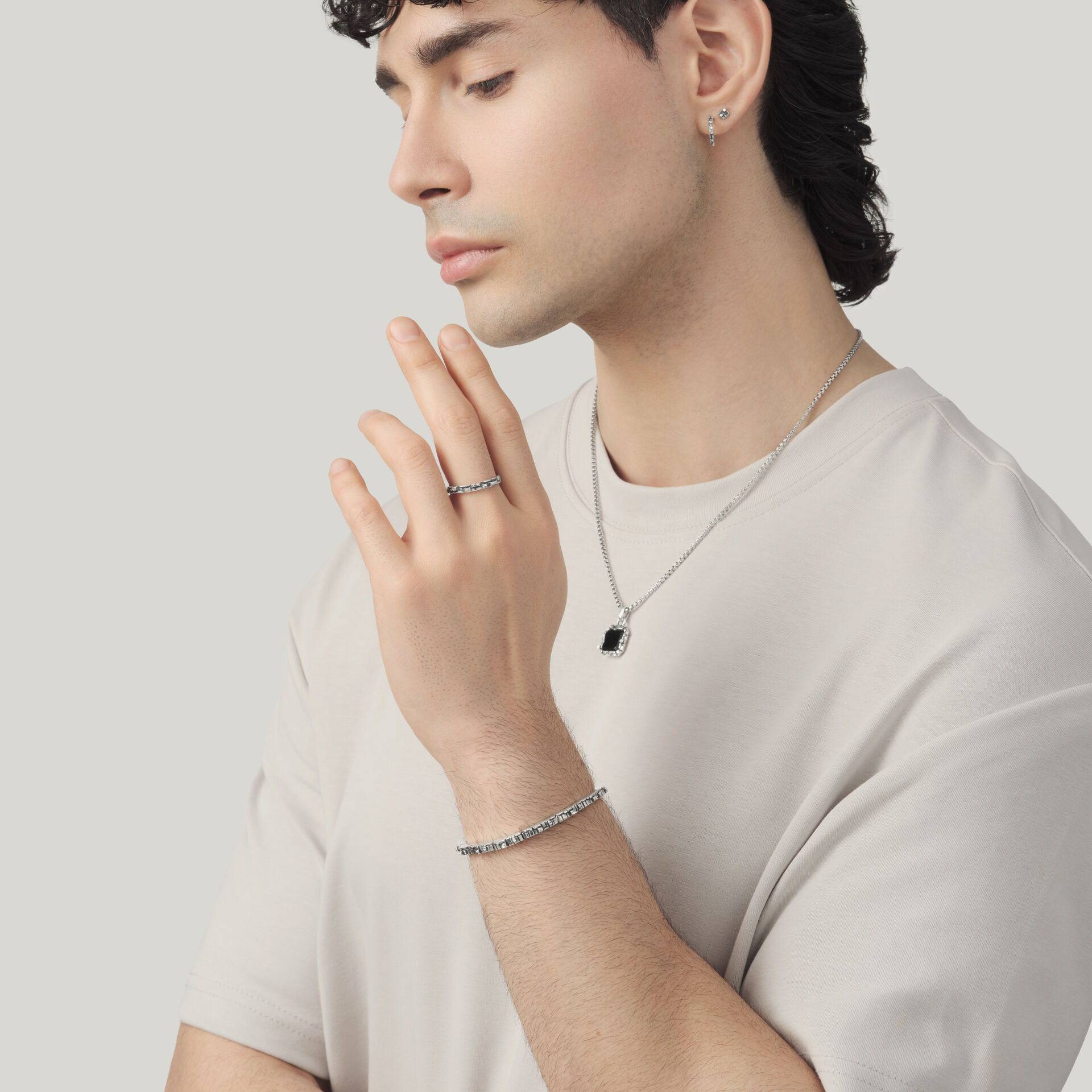 Brick Mini Hoop Earrings image number 2