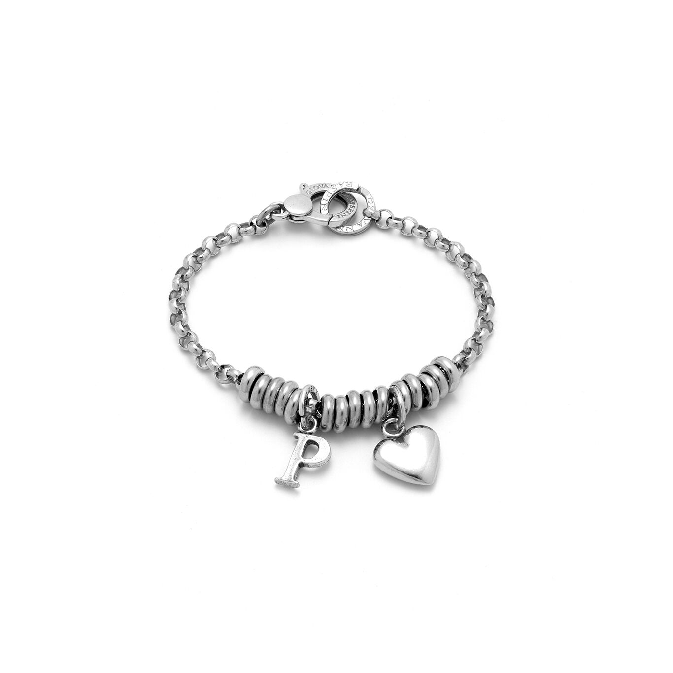 Bracelet with Heart and Letter P