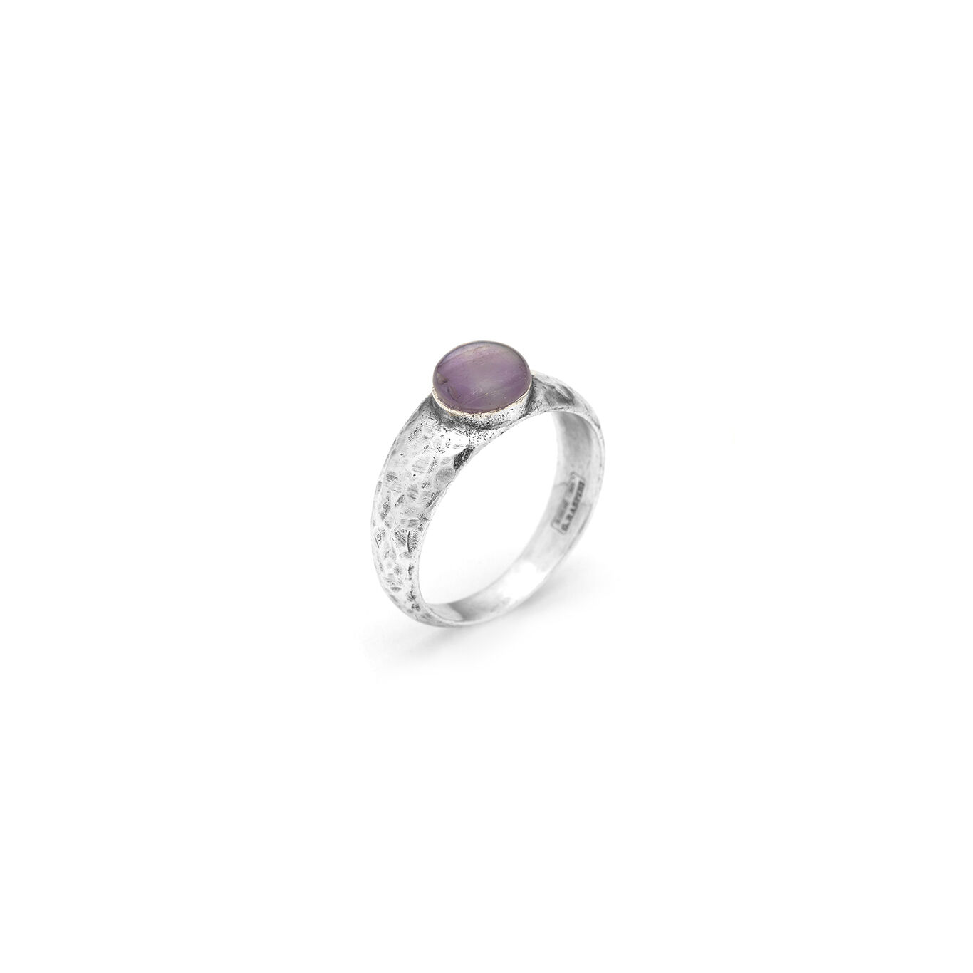 Amethyst Hammered Ring