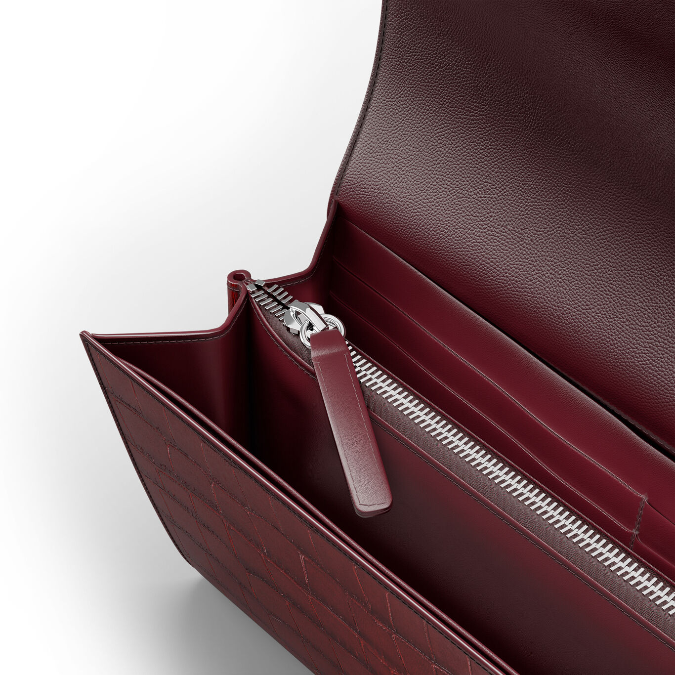 Burgundy Croco Leather Jungle Continental Wallet, Leather wallet with bronzobianco decoration_image number 5_Giovanni Raspini