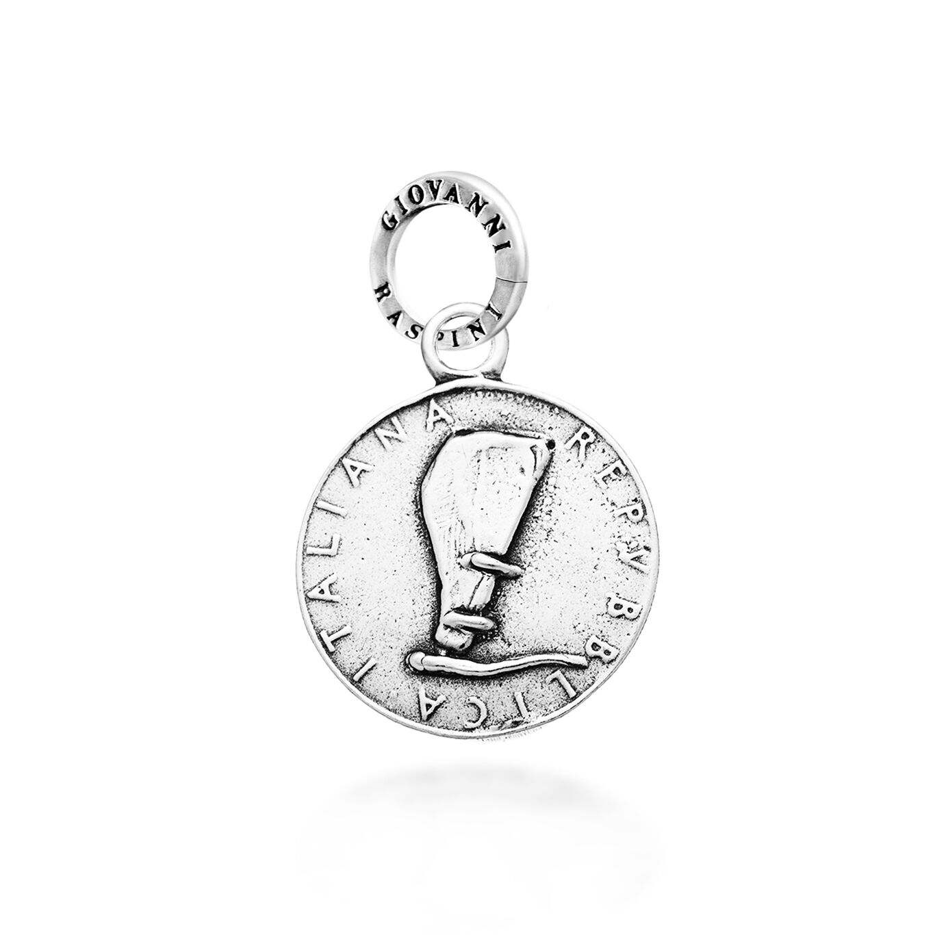 5 lire coin Charm, Charm in Sterling Silver_image number 1_Giovanni Raspini