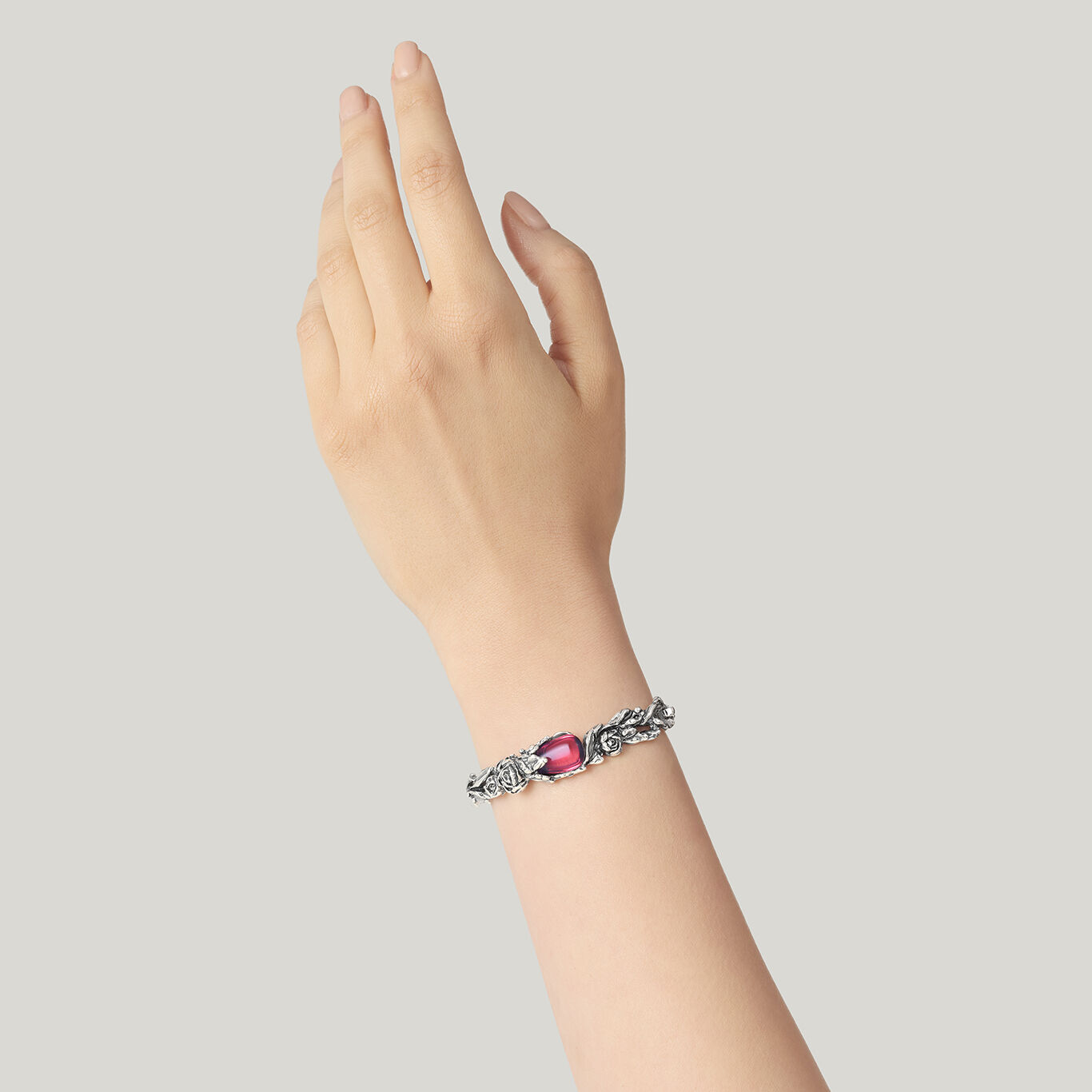 Bracelet Goutte Pivoines, Bracelet en argent massif et cristal rose_image number 1_Giovanni Raspini