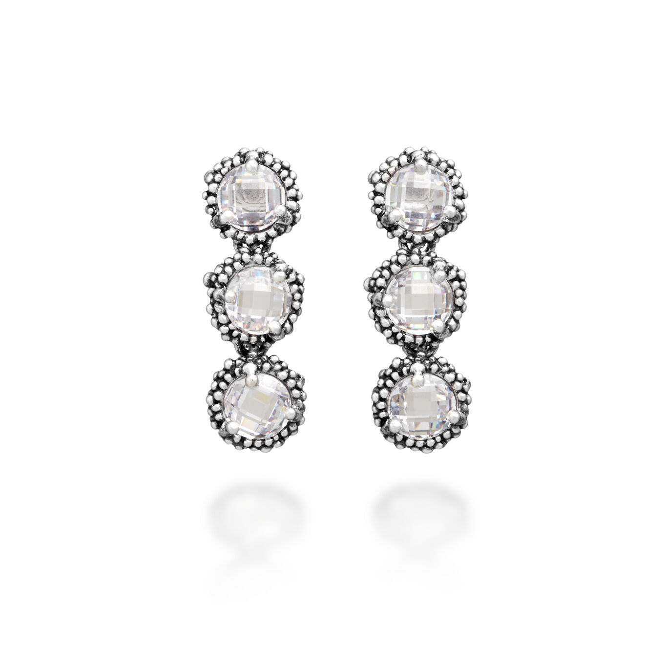 Shine Drop Earrings, Earrings in Sterling Silver and zircons_image number 0_Giovanni Raspini