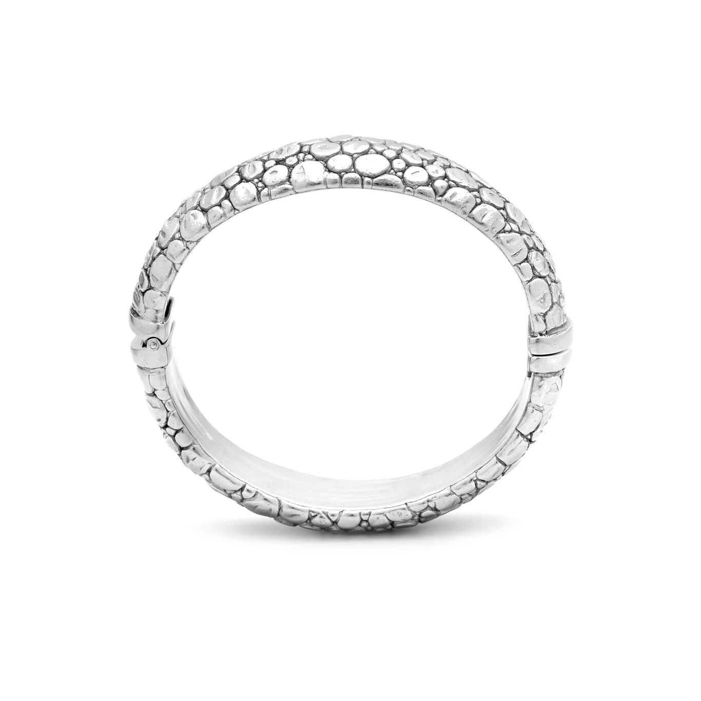 Croco Big Bangle, Bangle in Sterling Silver_image number 2_Giovanni Raspini