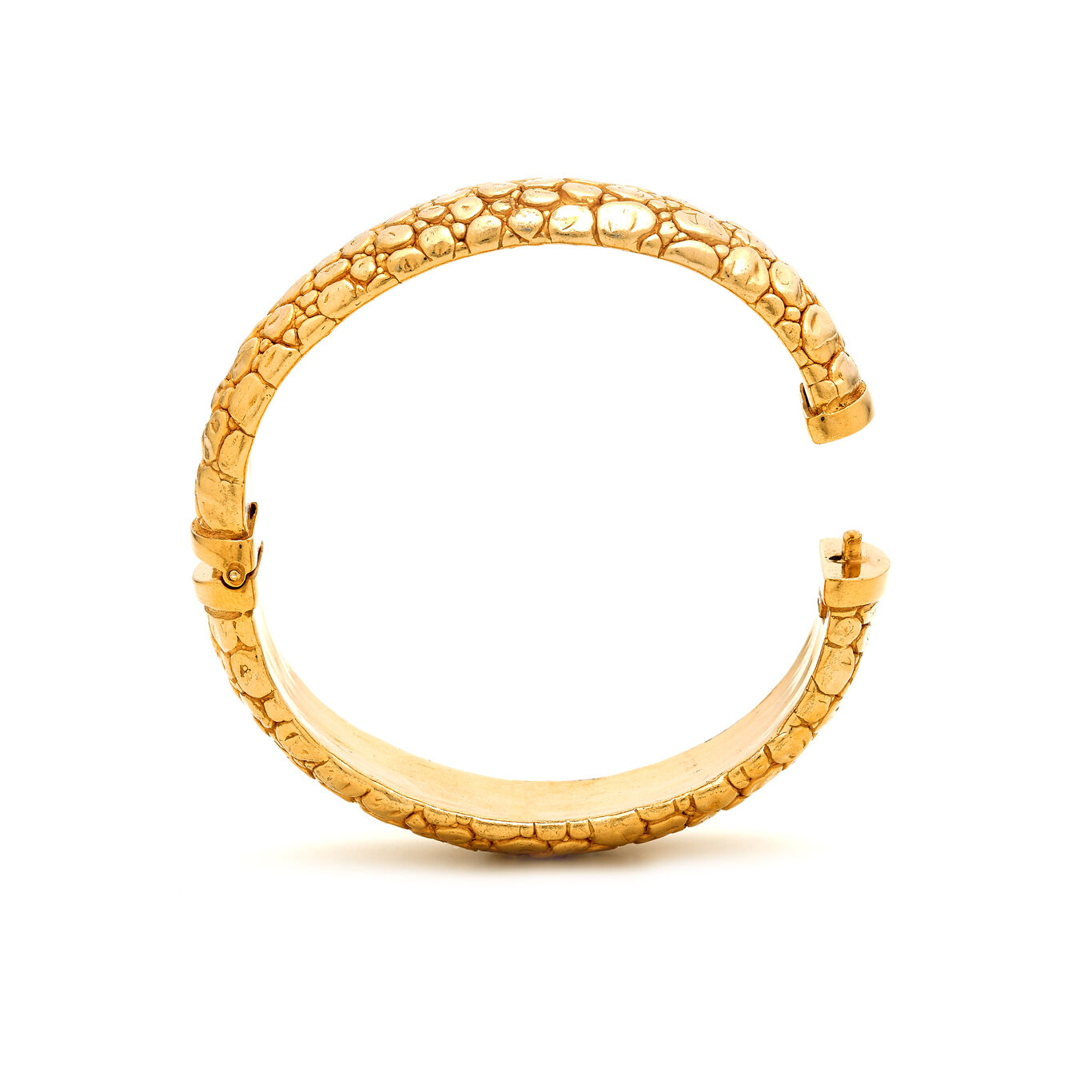Croco Big Bangle, Bangle in gold-plated Sterling Silver_image number 3_Giovanni Raspini