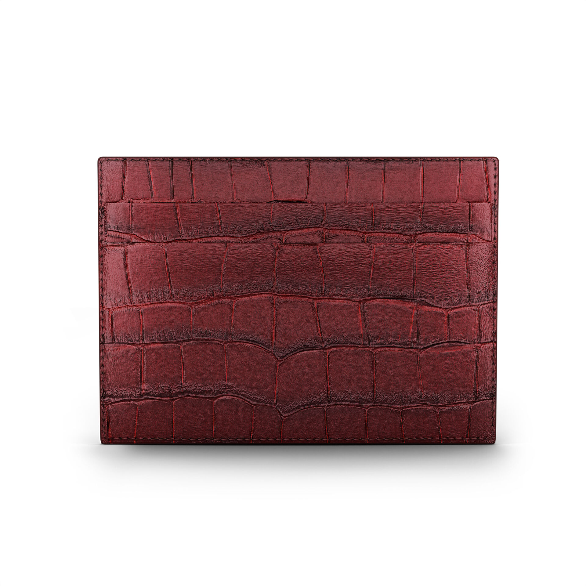 Black Croco Leather Card Holder image number 1