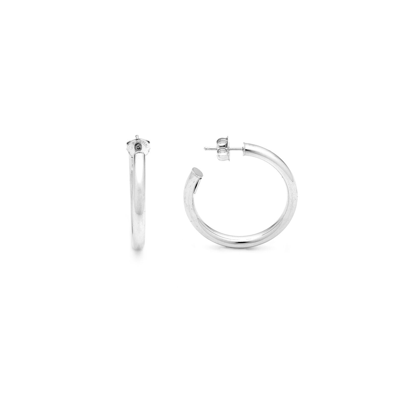 Boucles d'oreilles Silk, petit mod&egrave;le, Cr&eacute;oles en argent massif_image number 3_Giovanni Raspini