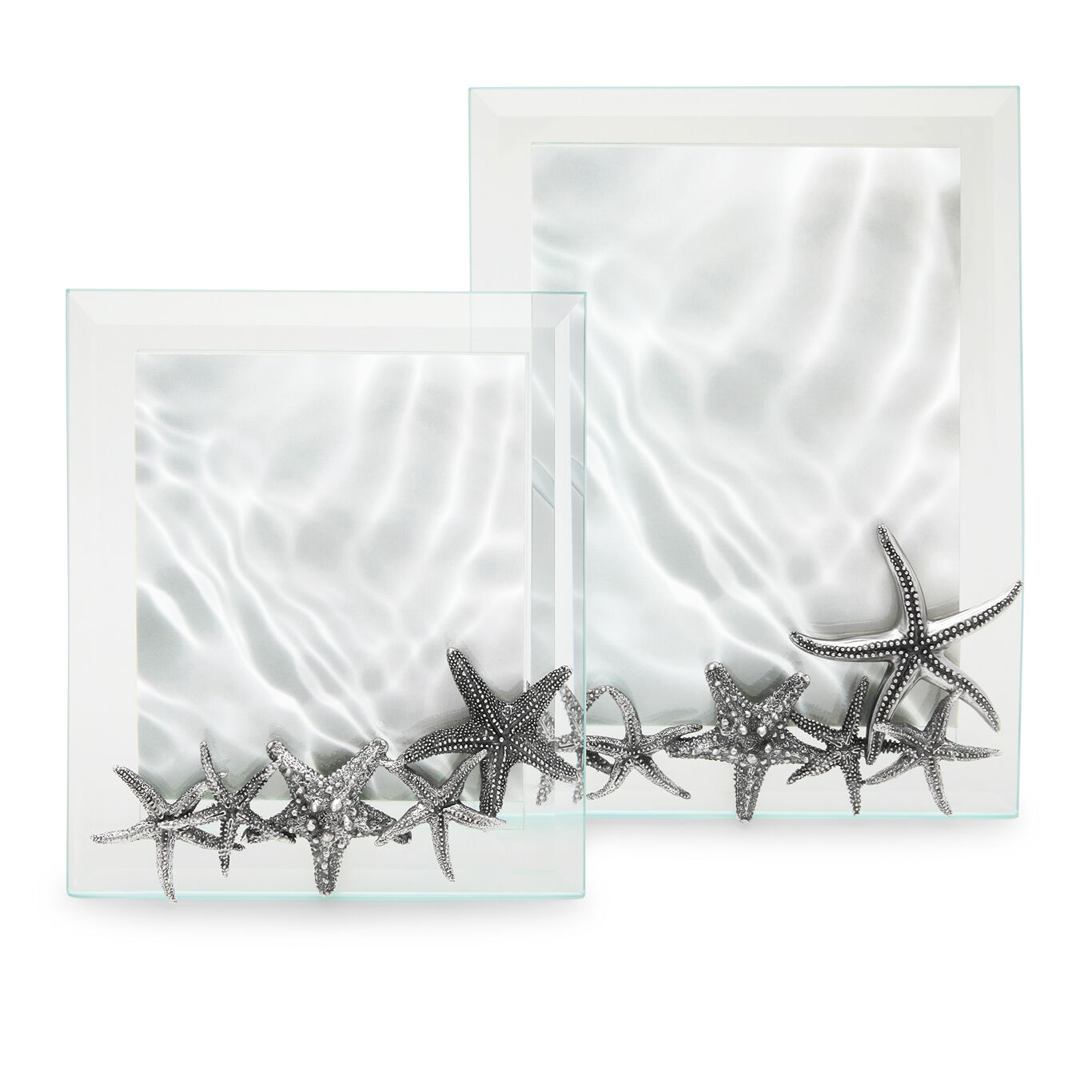 Cadre Encercl&eacute; Lumi&egrave;re &Eacute;toiles De Mer, Grand Mod&egrave;le, Cadre en argent et verre biseaut&eacute;_image number 4_Giovanni Raspini