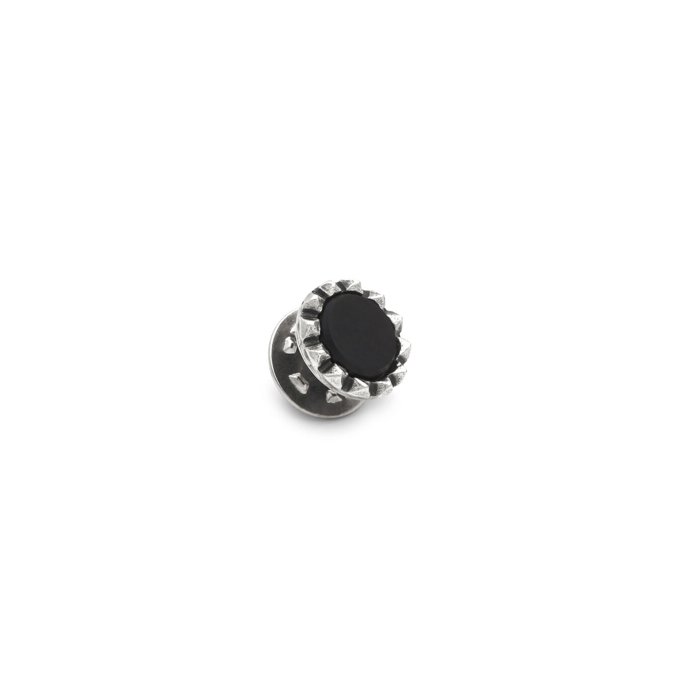 Studded Pin, Sterling silver brooch and black resin_image number 2_Giovanni Raspini