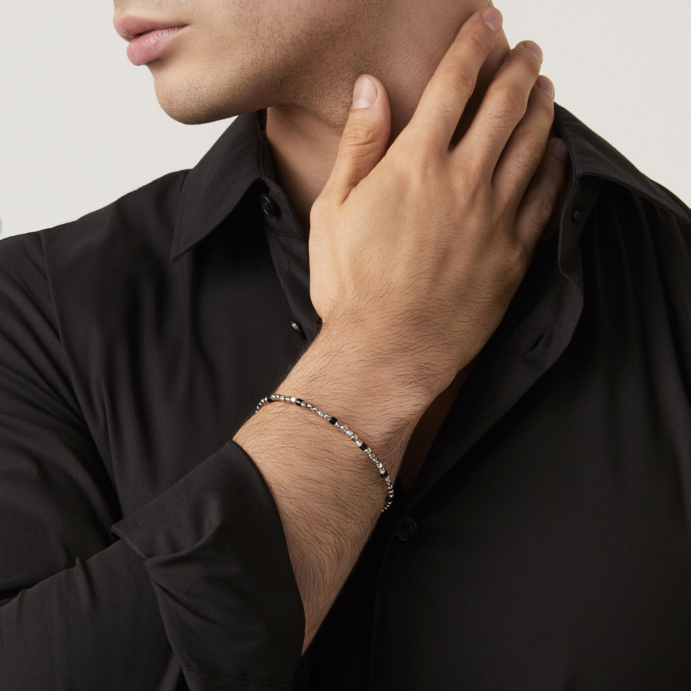 Cubes And Onyx Bracelet