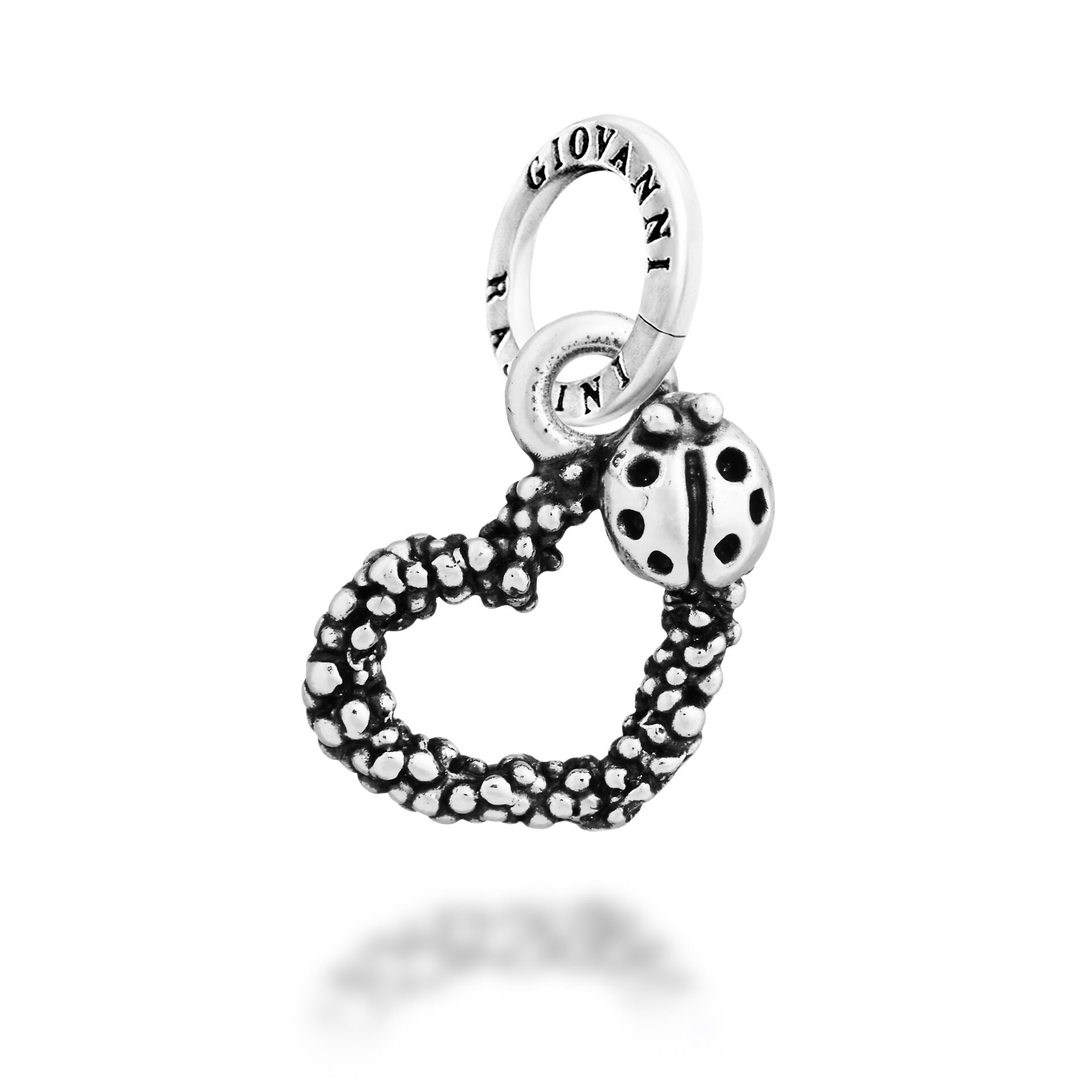 Wattle and Ladybird Heart Charm image number 0