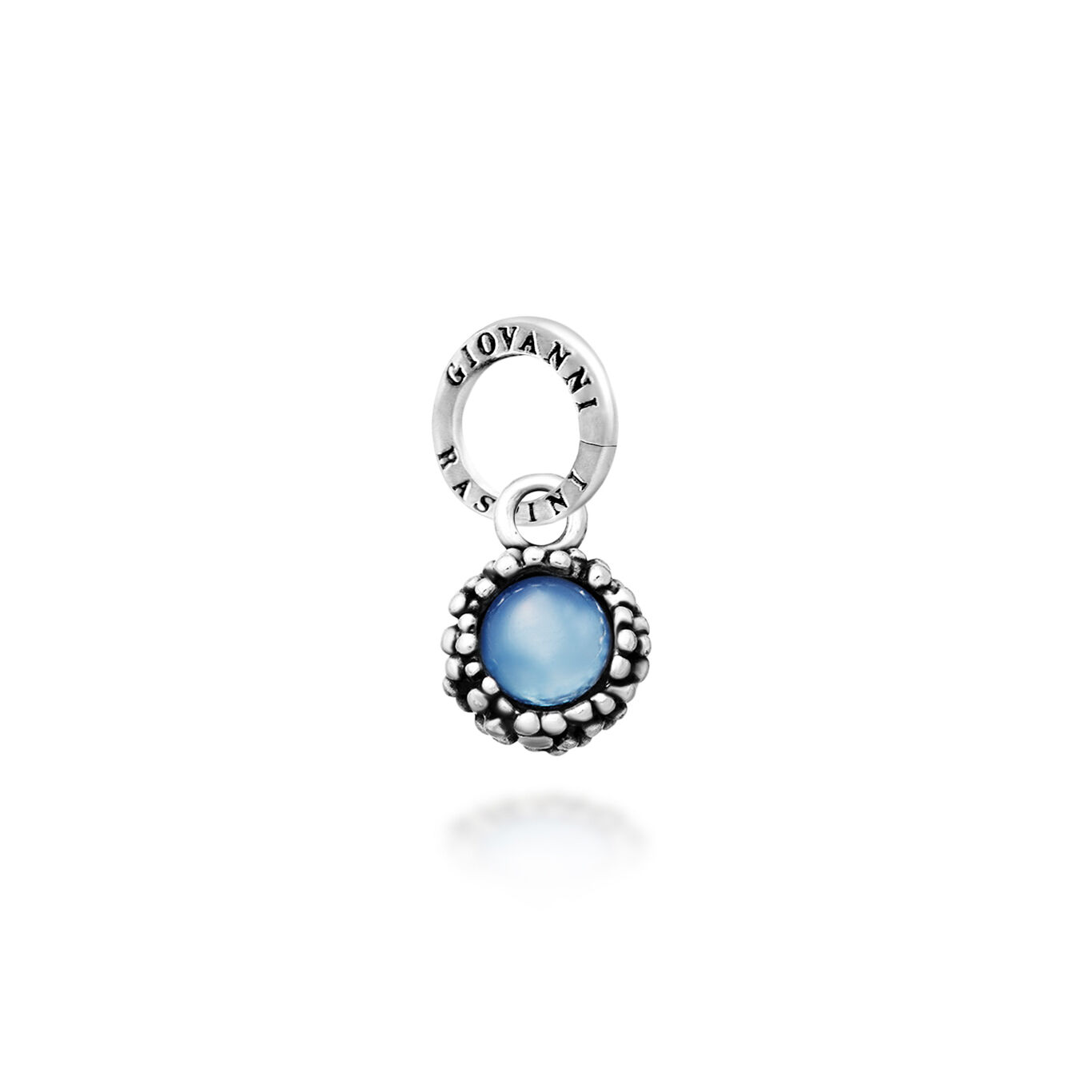 Charm Perlage Blauer Achat