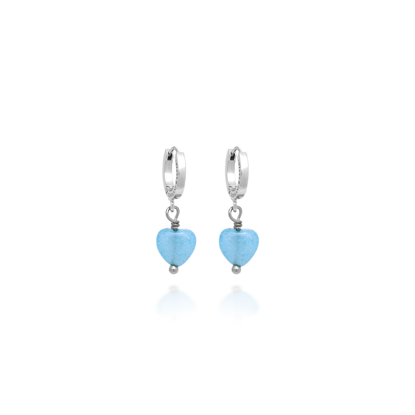 Huggie Earrings Angelite Heart