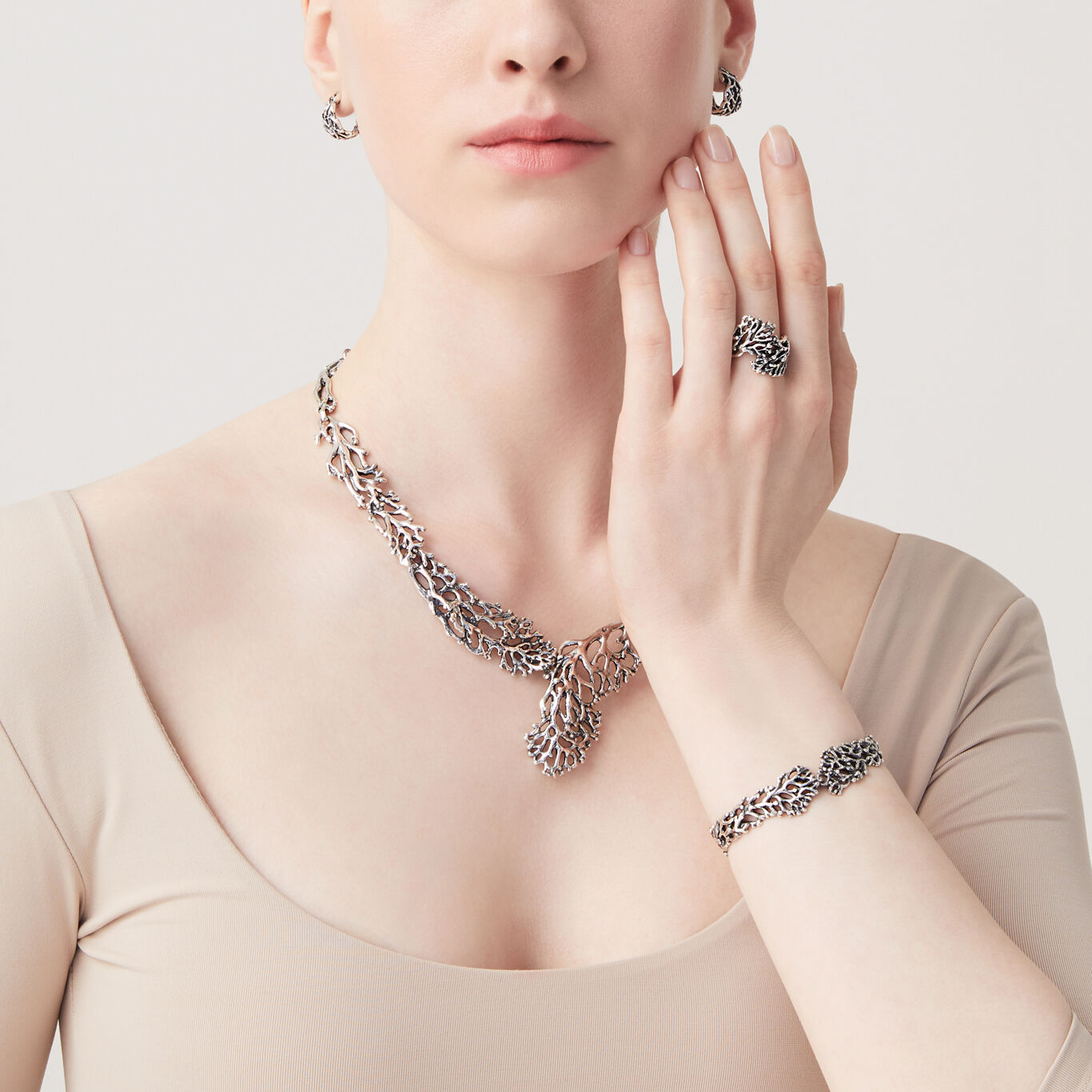 Coral Bracelet, Bracelet in Sterling Silver_image number 2_Giovanni Raspini