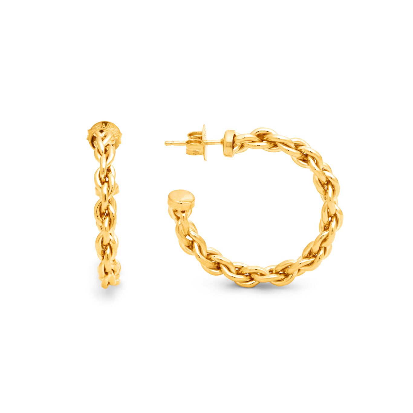 Chain Medium Hoop Earrings, Hoop Earrings in gold-plated Sterling Silver_image number 2_Giovanni Raspini