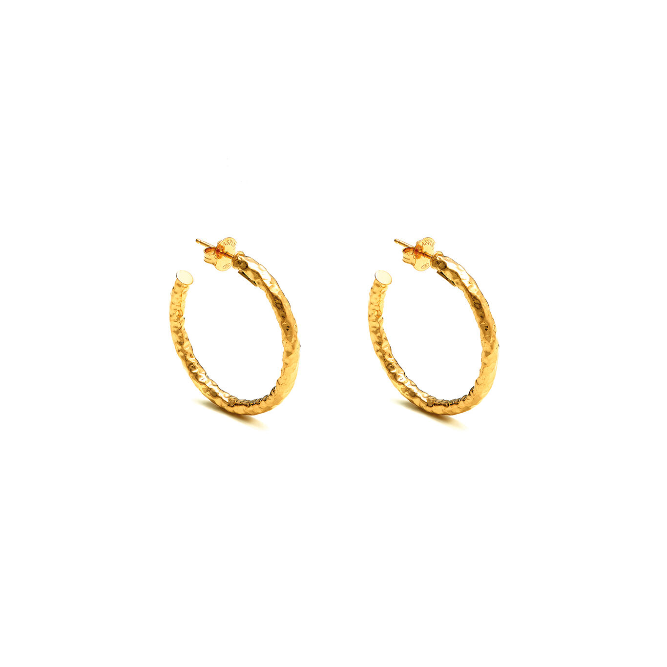 Rock Light Small Earrings, Hoop Earrings in 18k Gold Plated Sterling Silver_image number 0_Giovanni Raspini