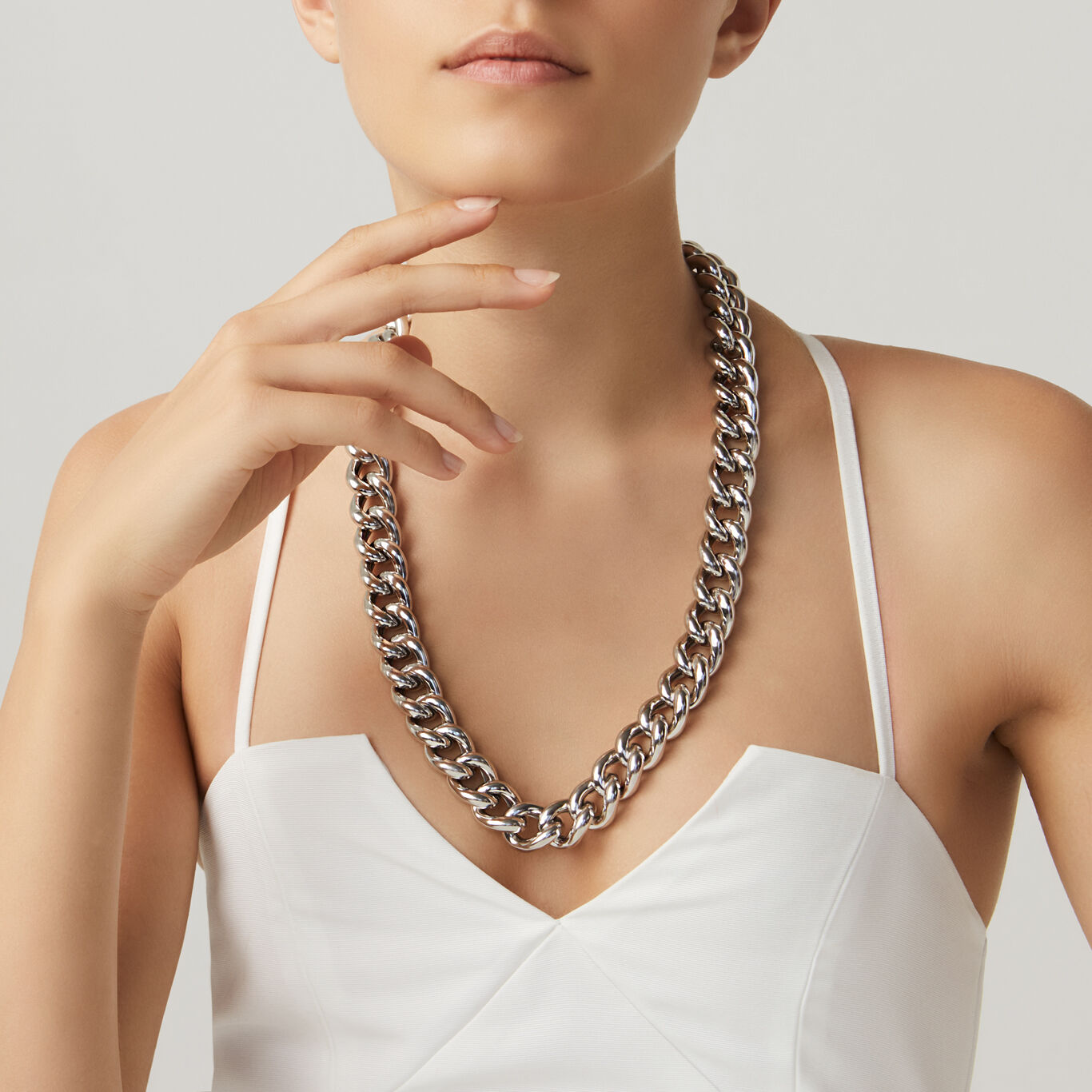 Wave Necklace, Necklace in Sterling Silver_image number 1_Giovanni Raspini