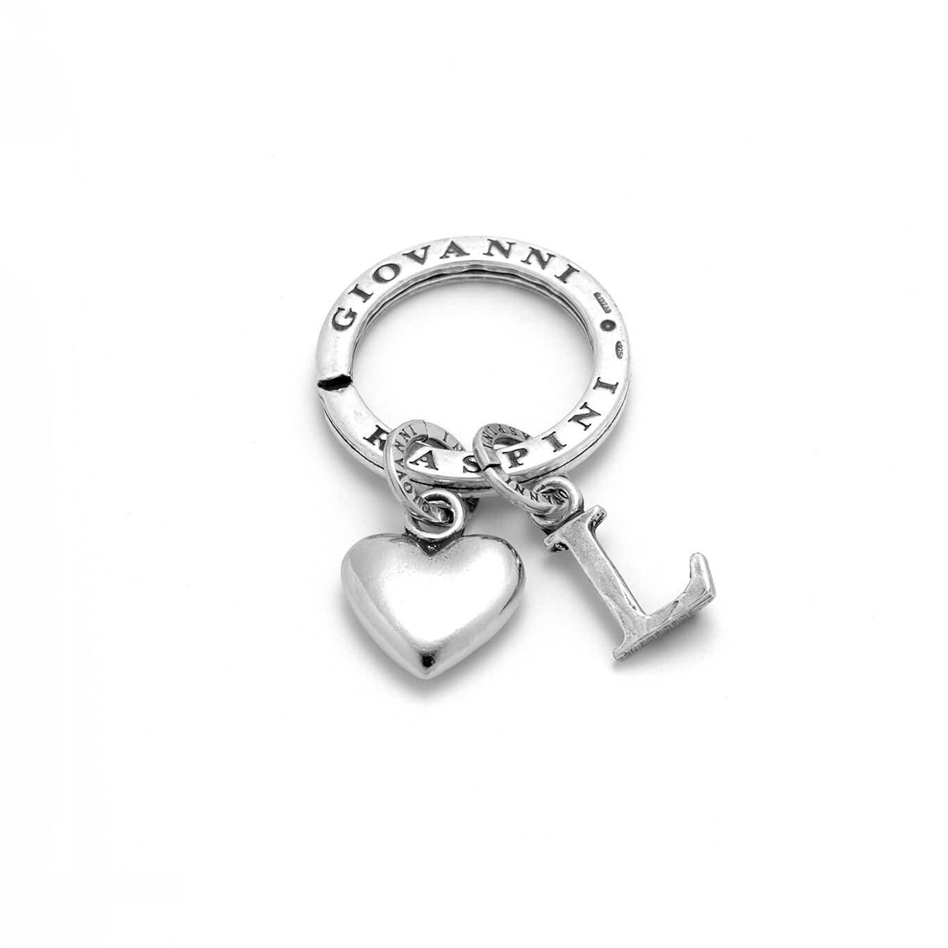 Key Ring with Heart and Letter L