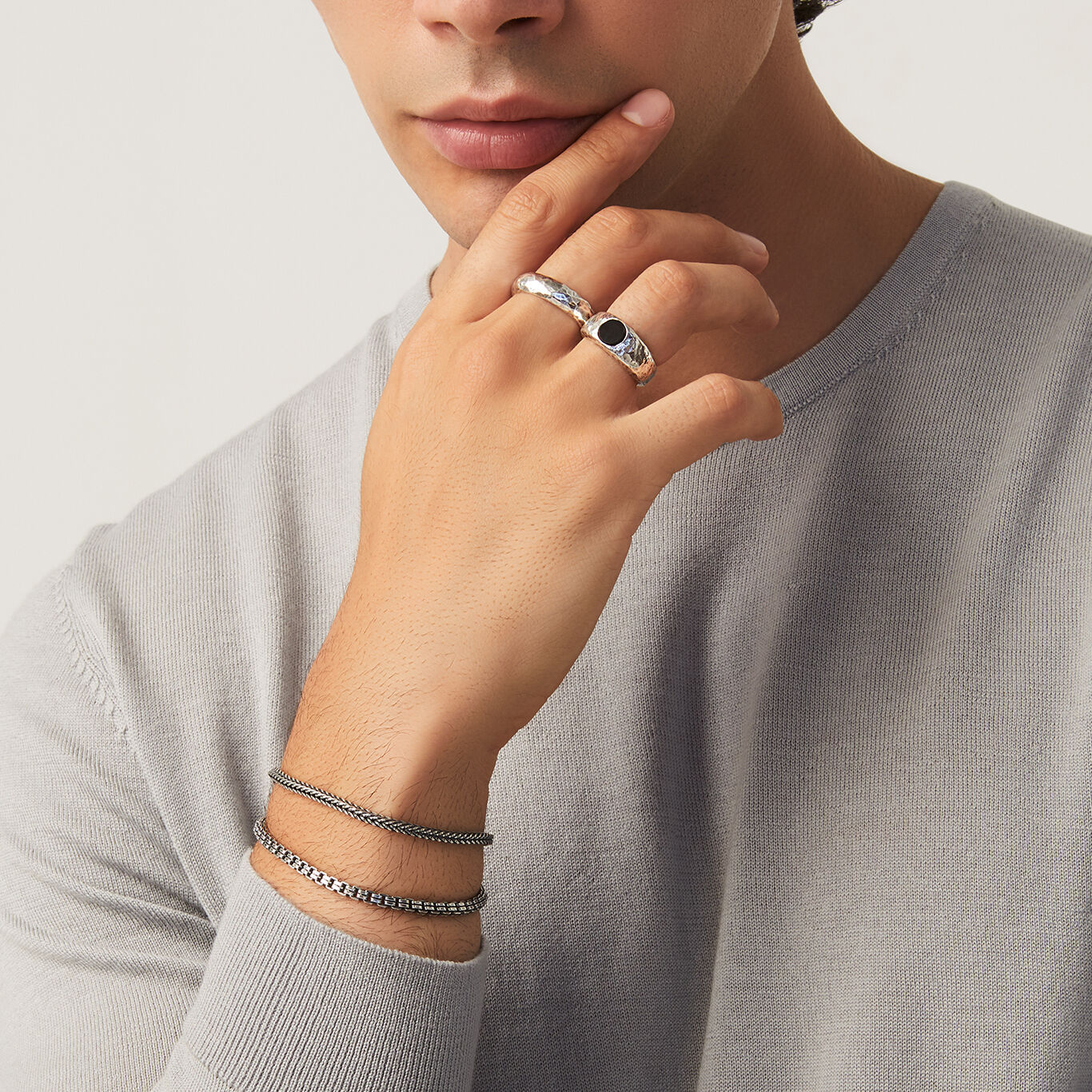 Square Link Small Bracelet, Bracelet in Sterling Silver_image number 2_Giovanni Raspini