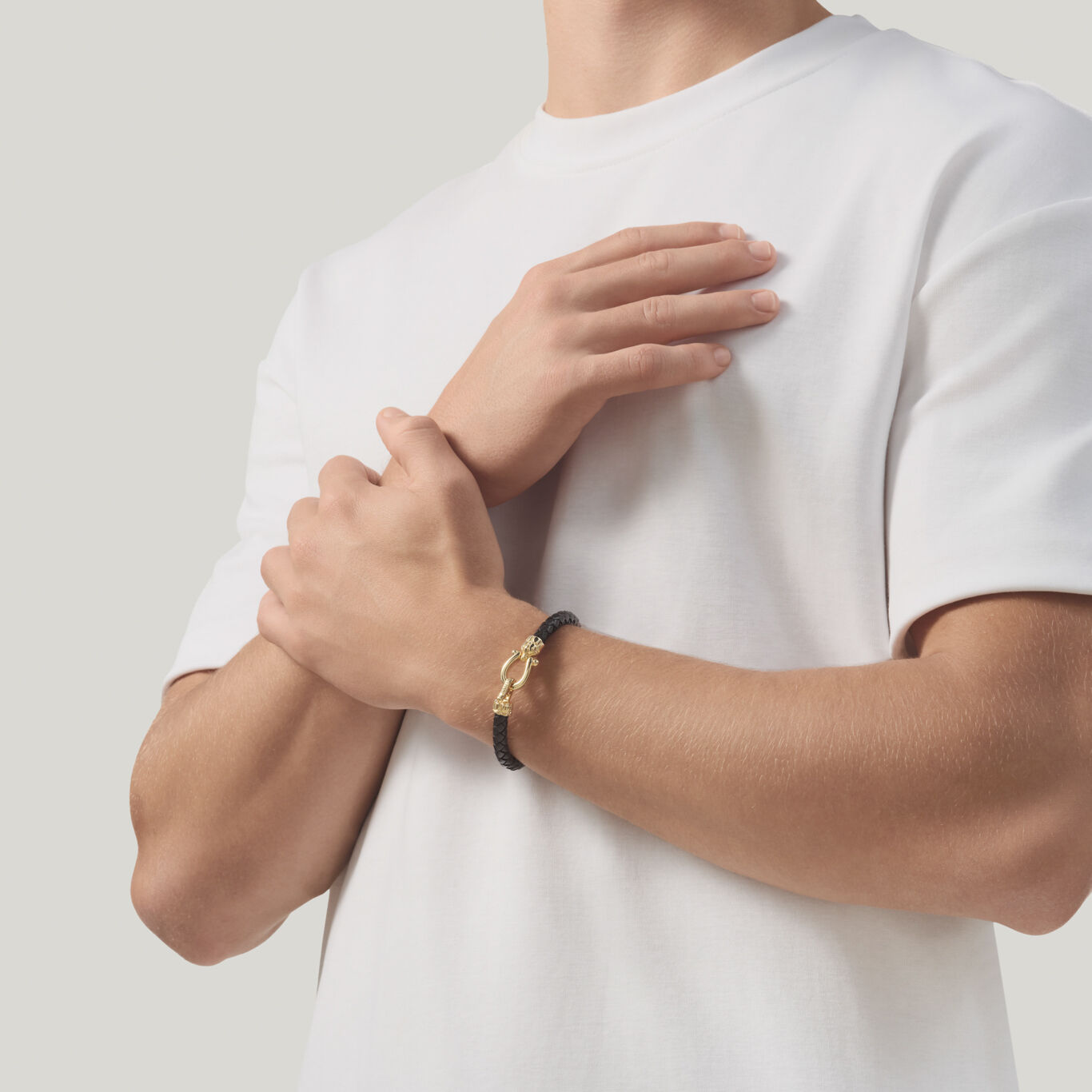 Bracciale Cuoio Croco Dorato